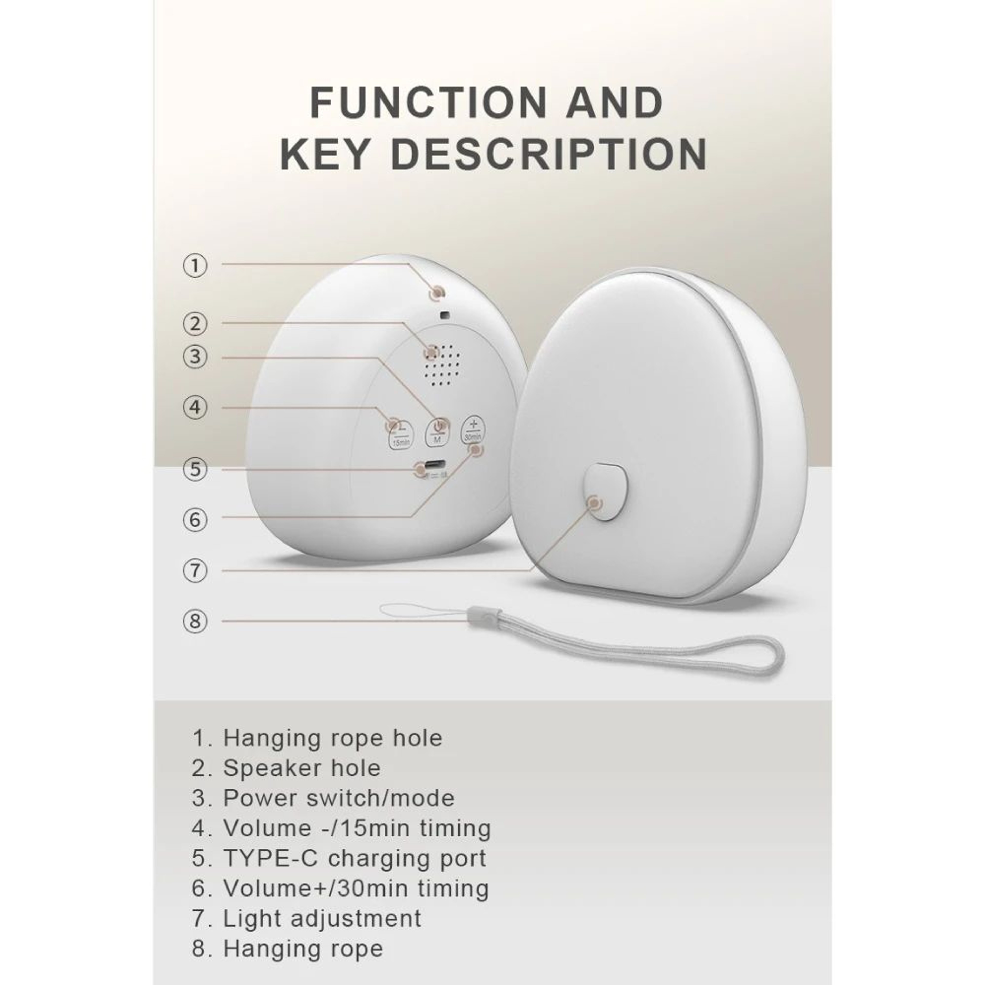 Night Light With White Noise Sound Machine 3