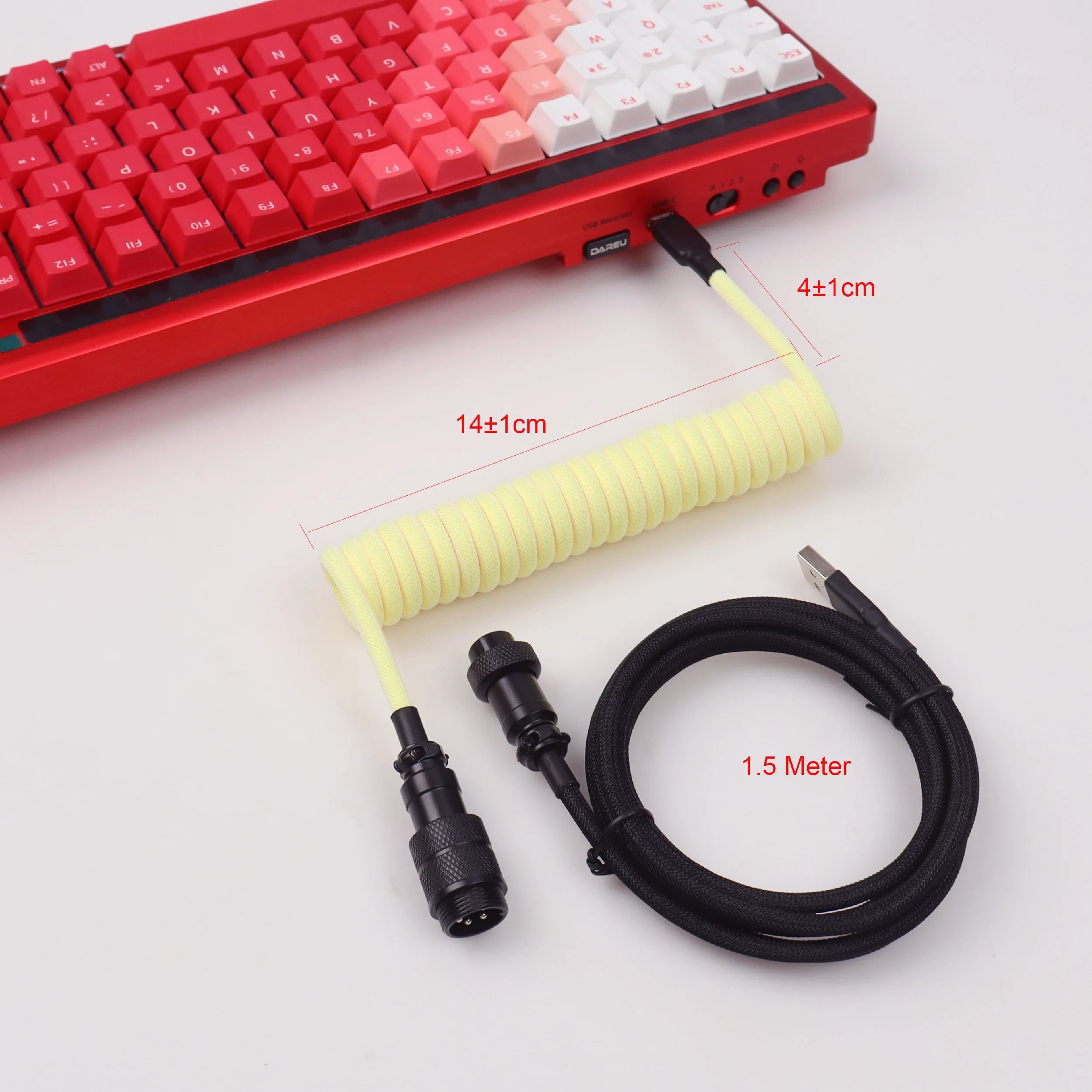 Coiled Aviator Keyboard Cable USB C 1