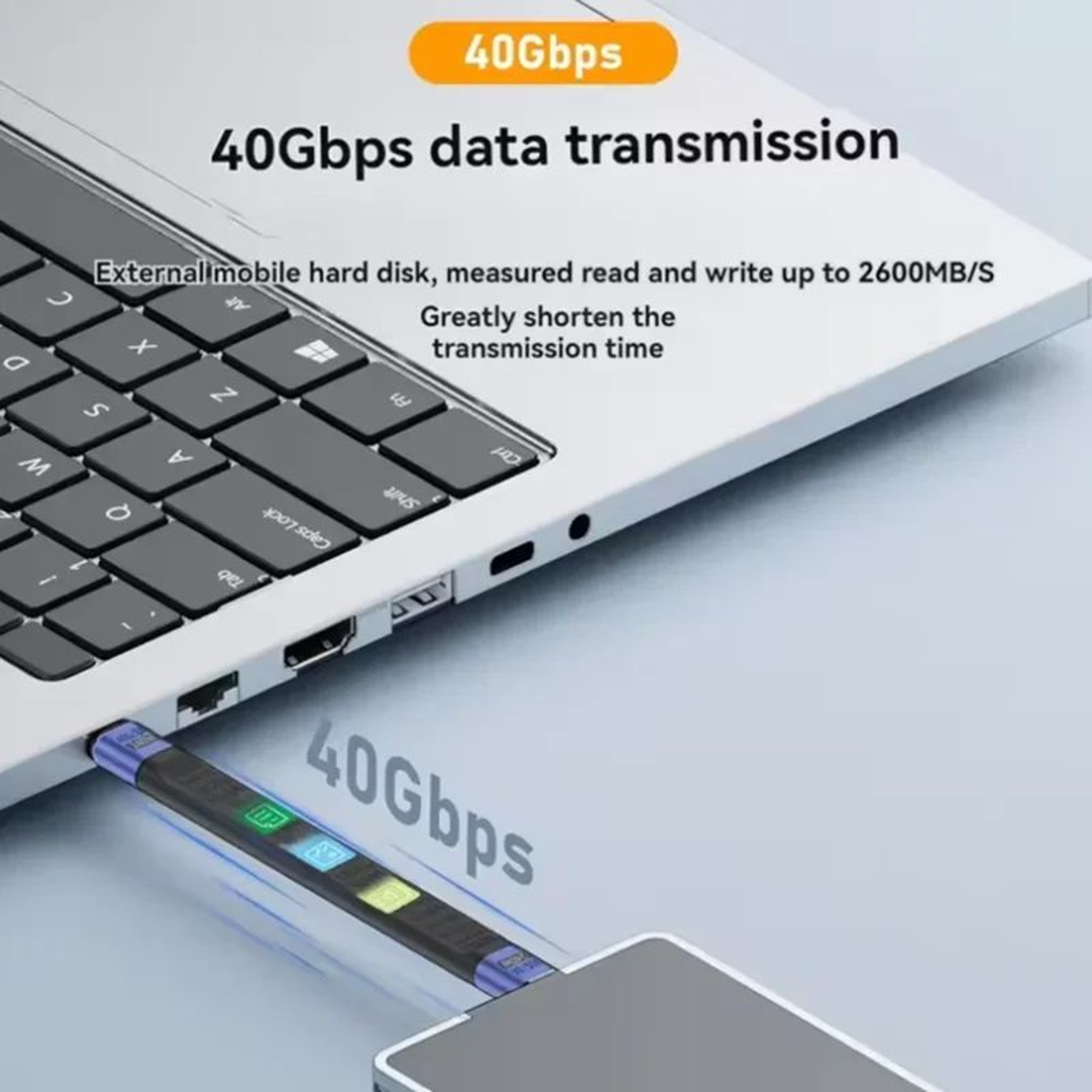 USB4 High Speed Short USB C Cable 1