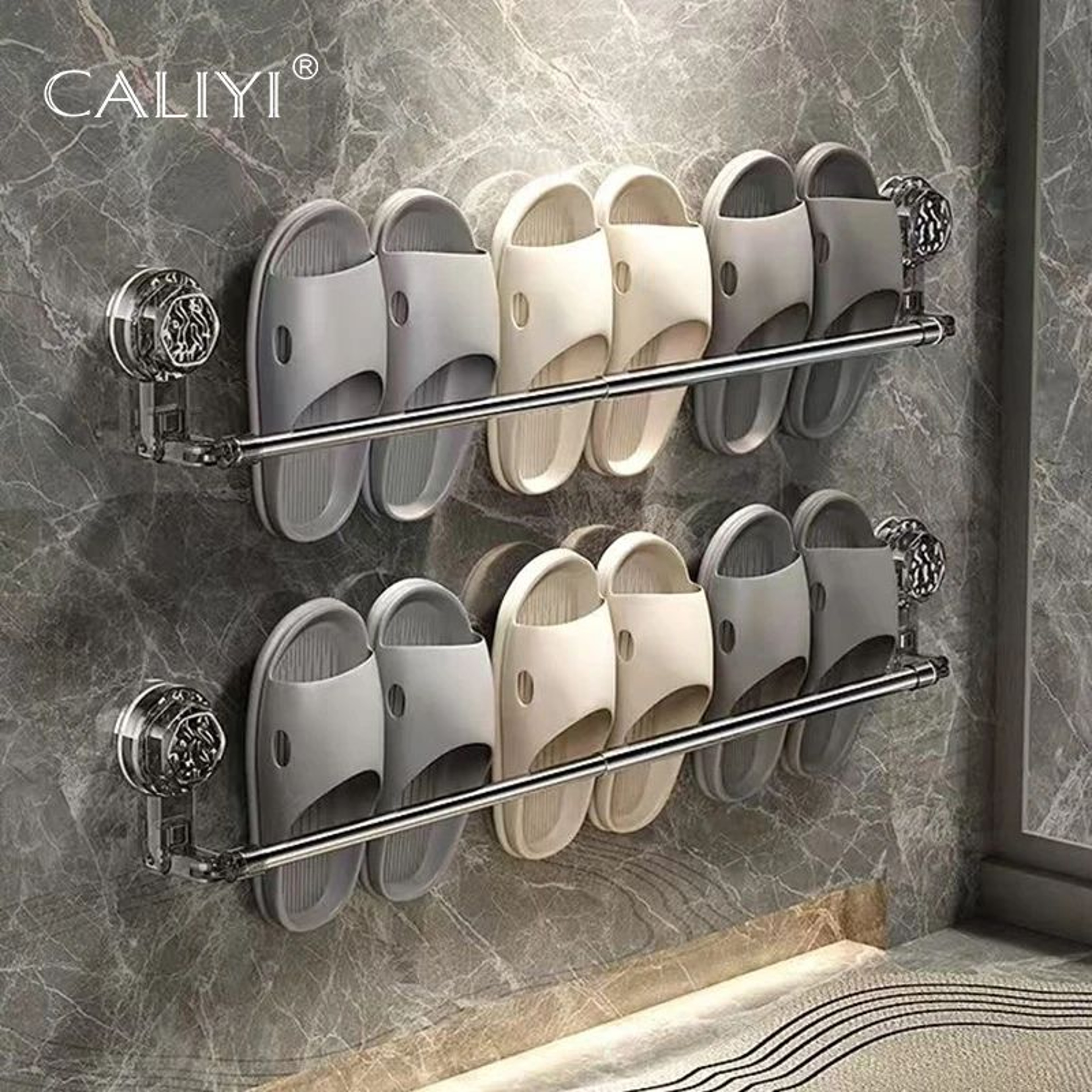 Suction Cup Slipper And Towel Rack 0