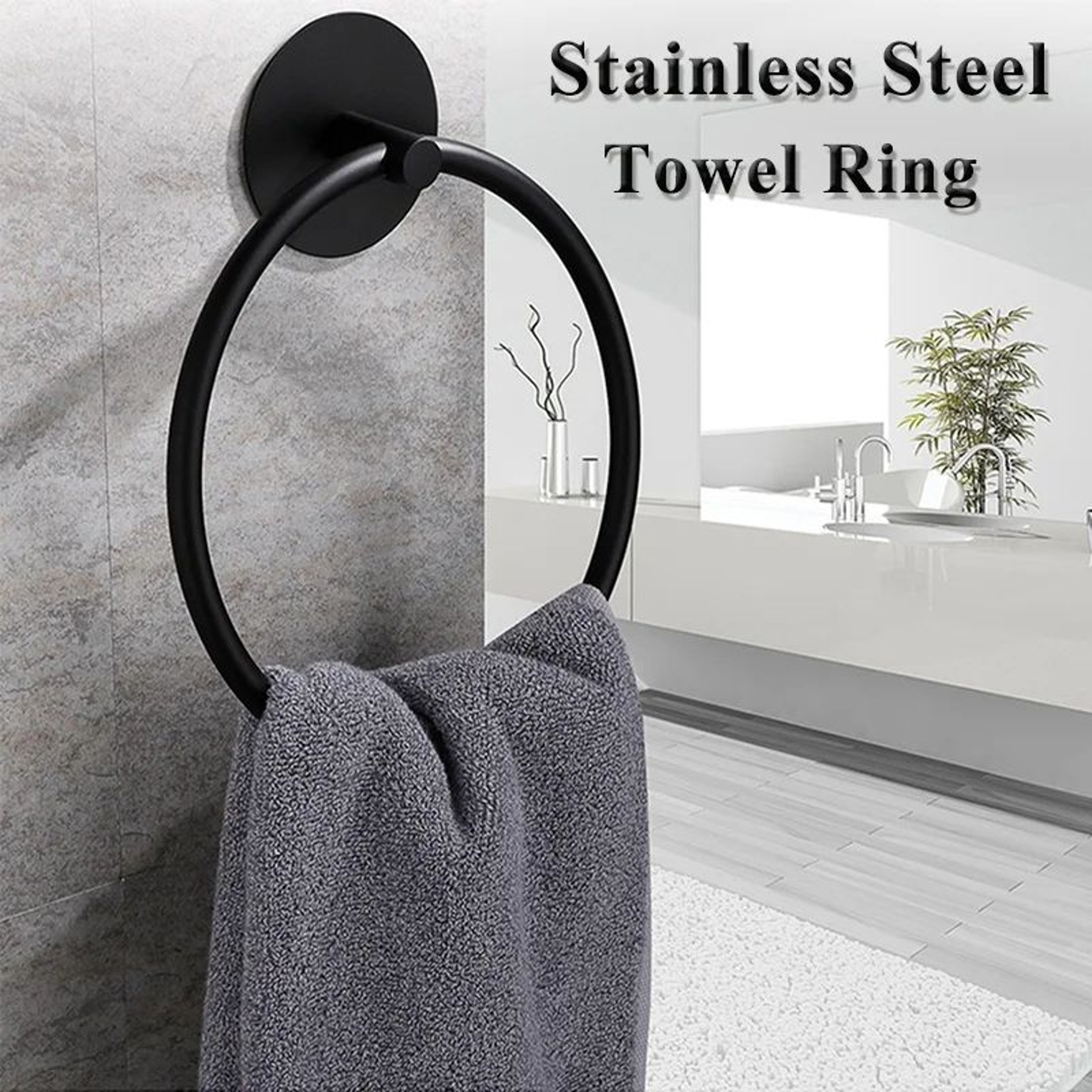 SelfAdhesive Stainless Steel Towel Ring 0