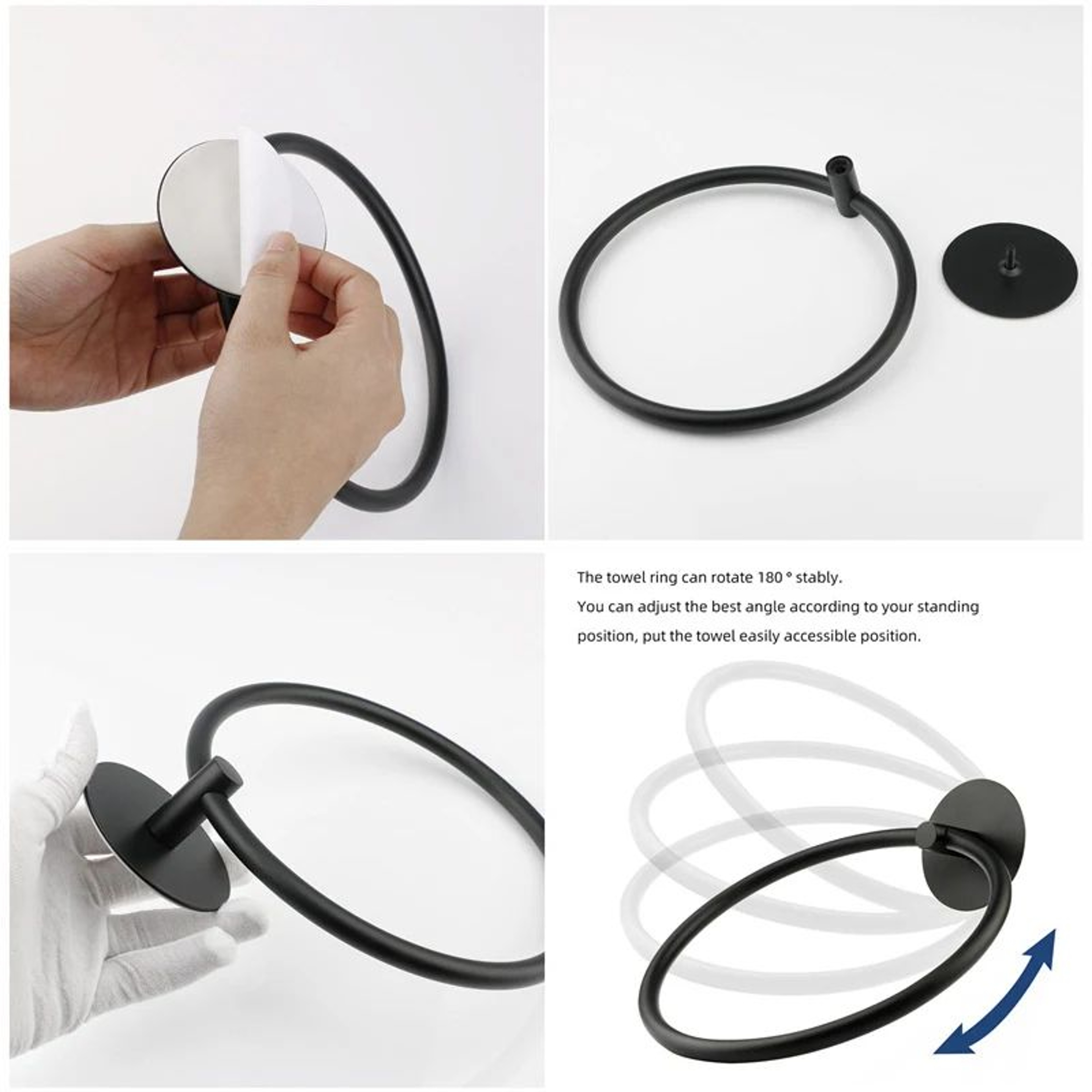 SelfAdhesive Stainless Steel Towel Ring 3