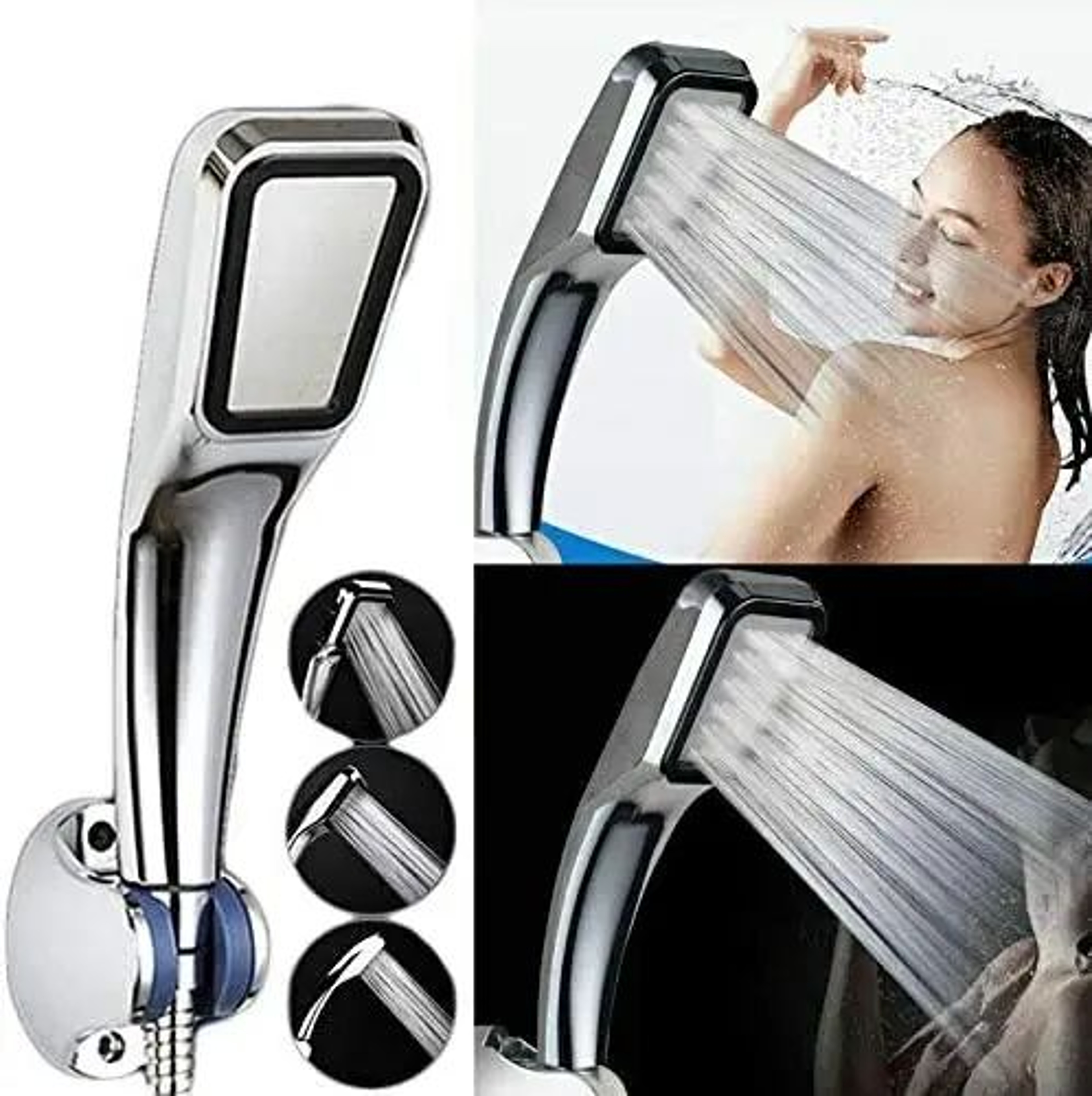 300Hole High Pressure Handheld Shower Head With Hose 9