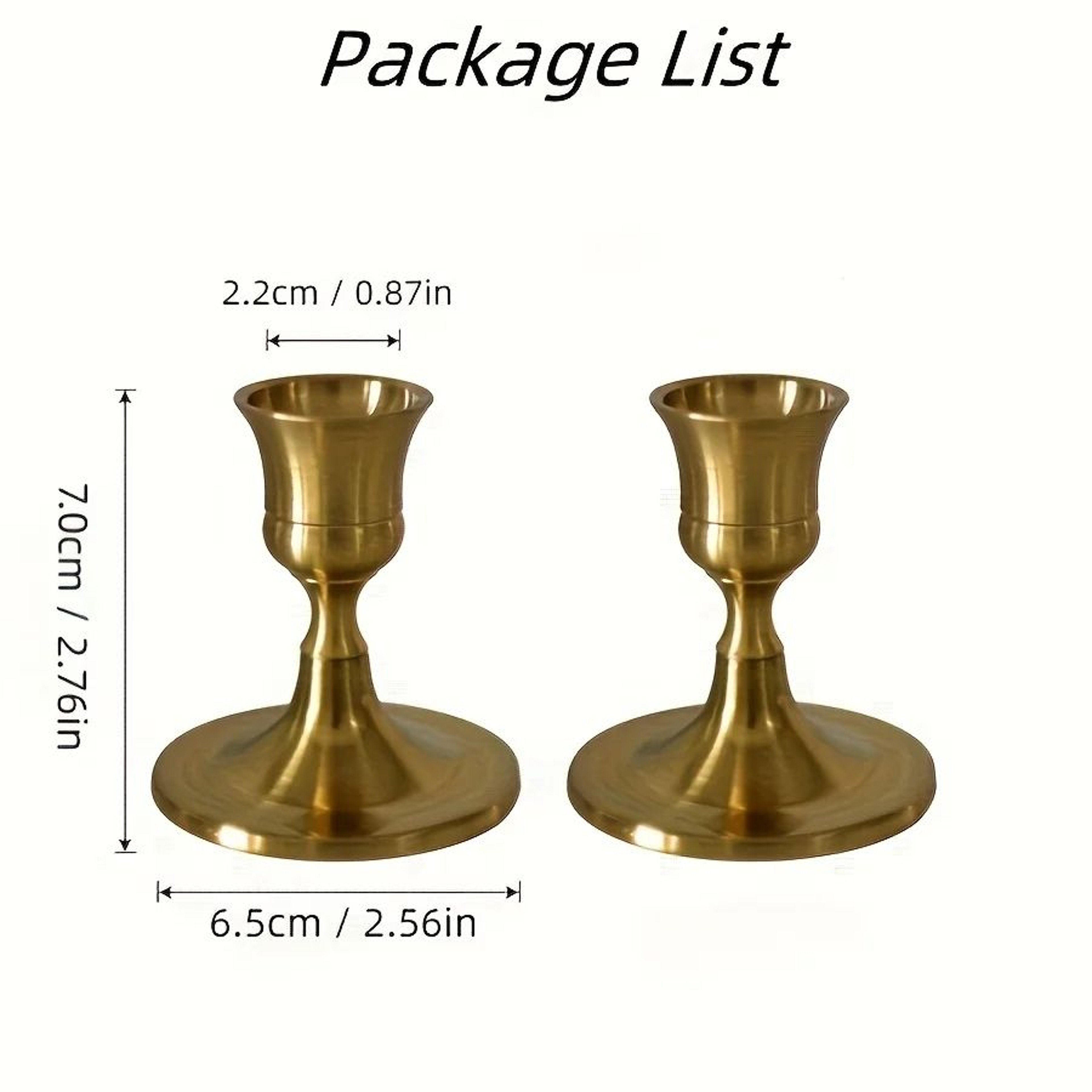 Gold Cone Candle Holders Set 2 PCS 3
