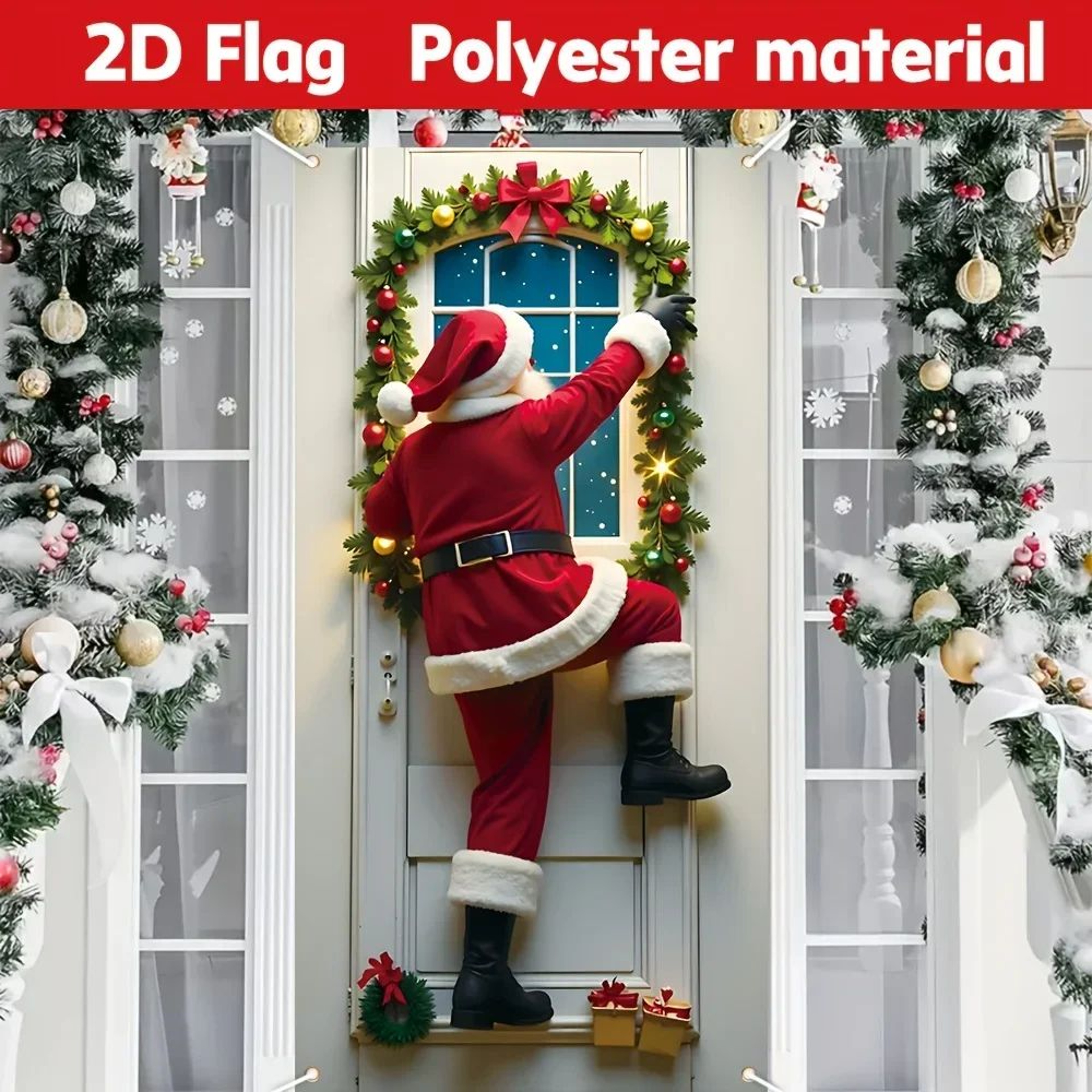 Santa Claus Christmas Porch Banner 1
