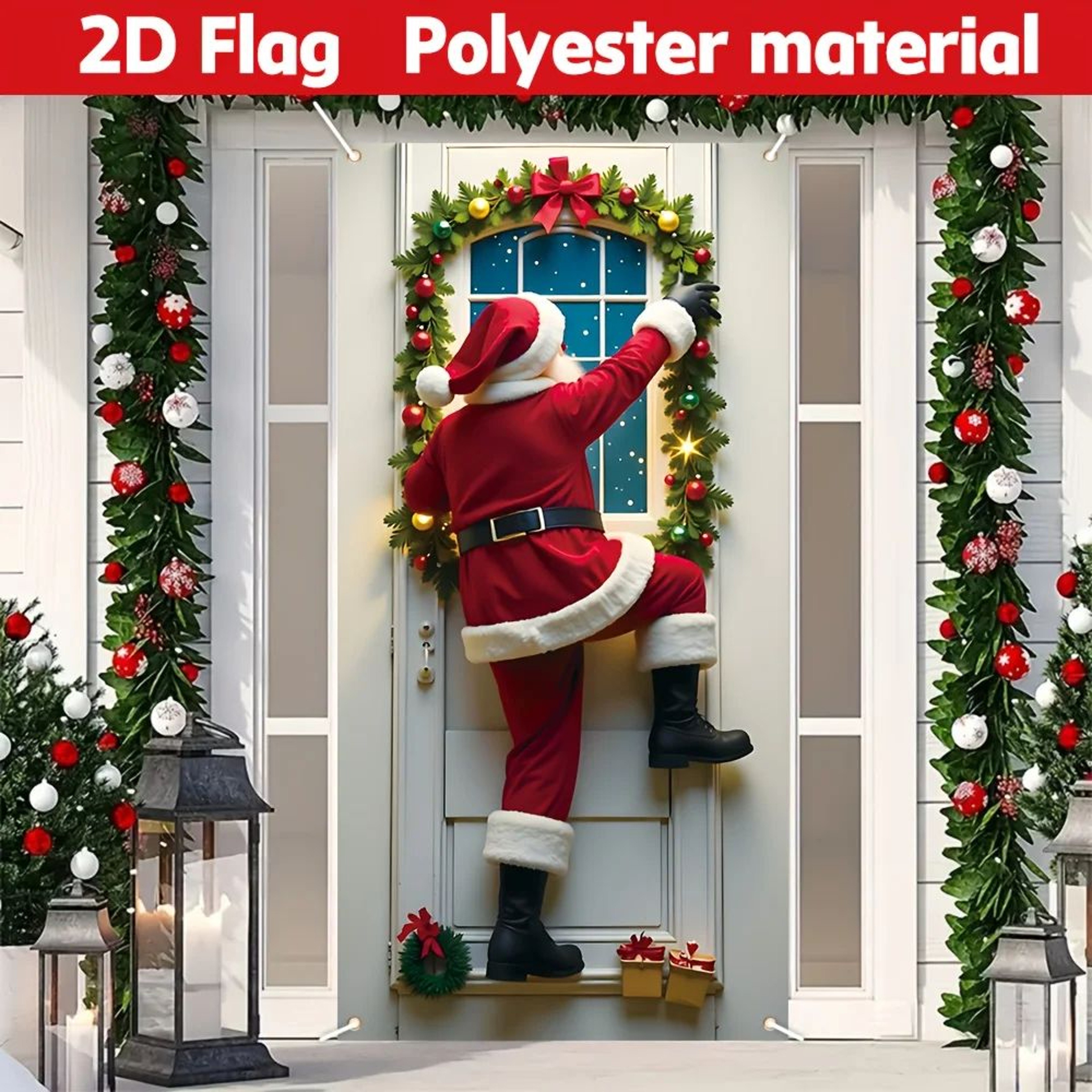 Santa Claus Christmas Porch Banner 2