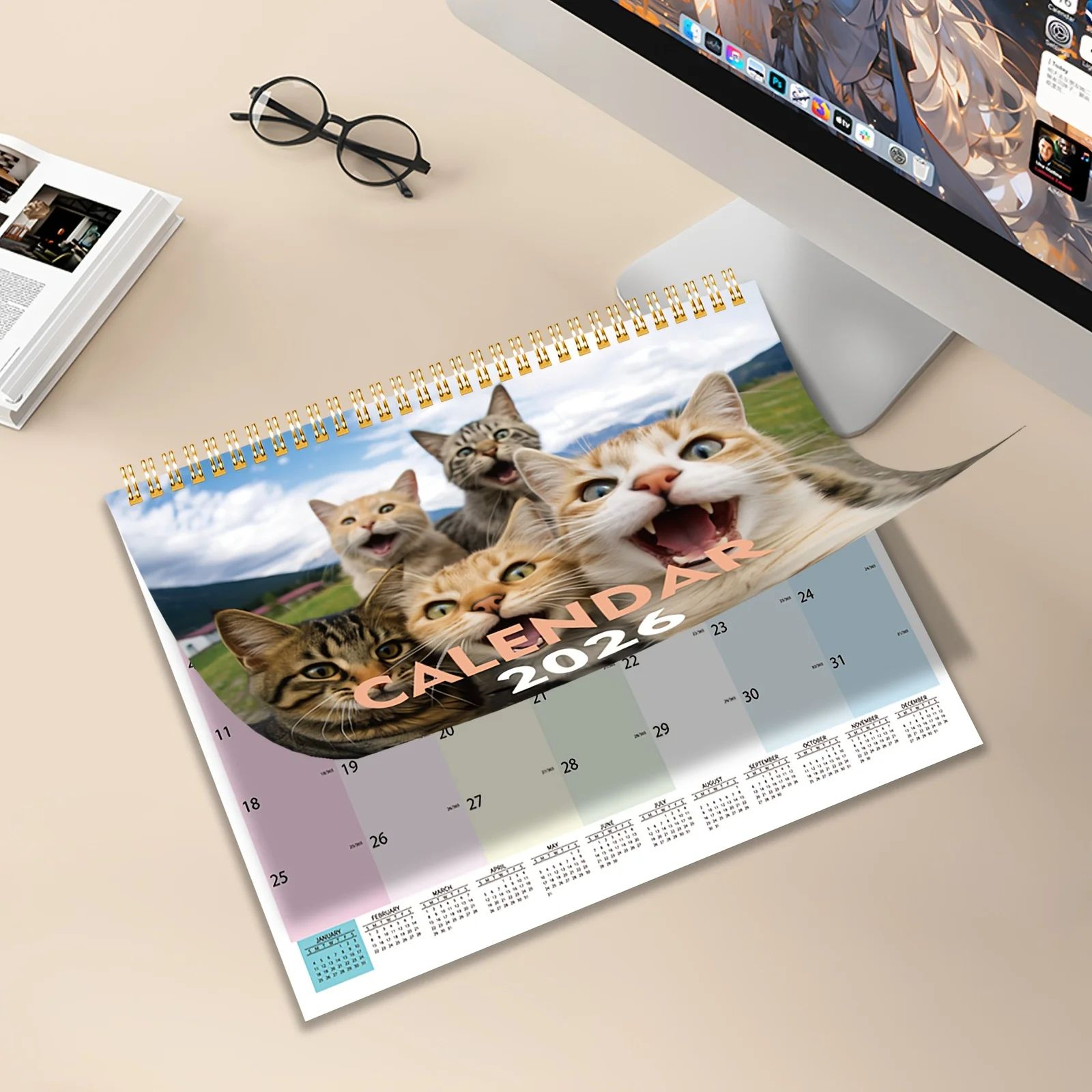 Cats And Friends 2026 Wall Calendar 6