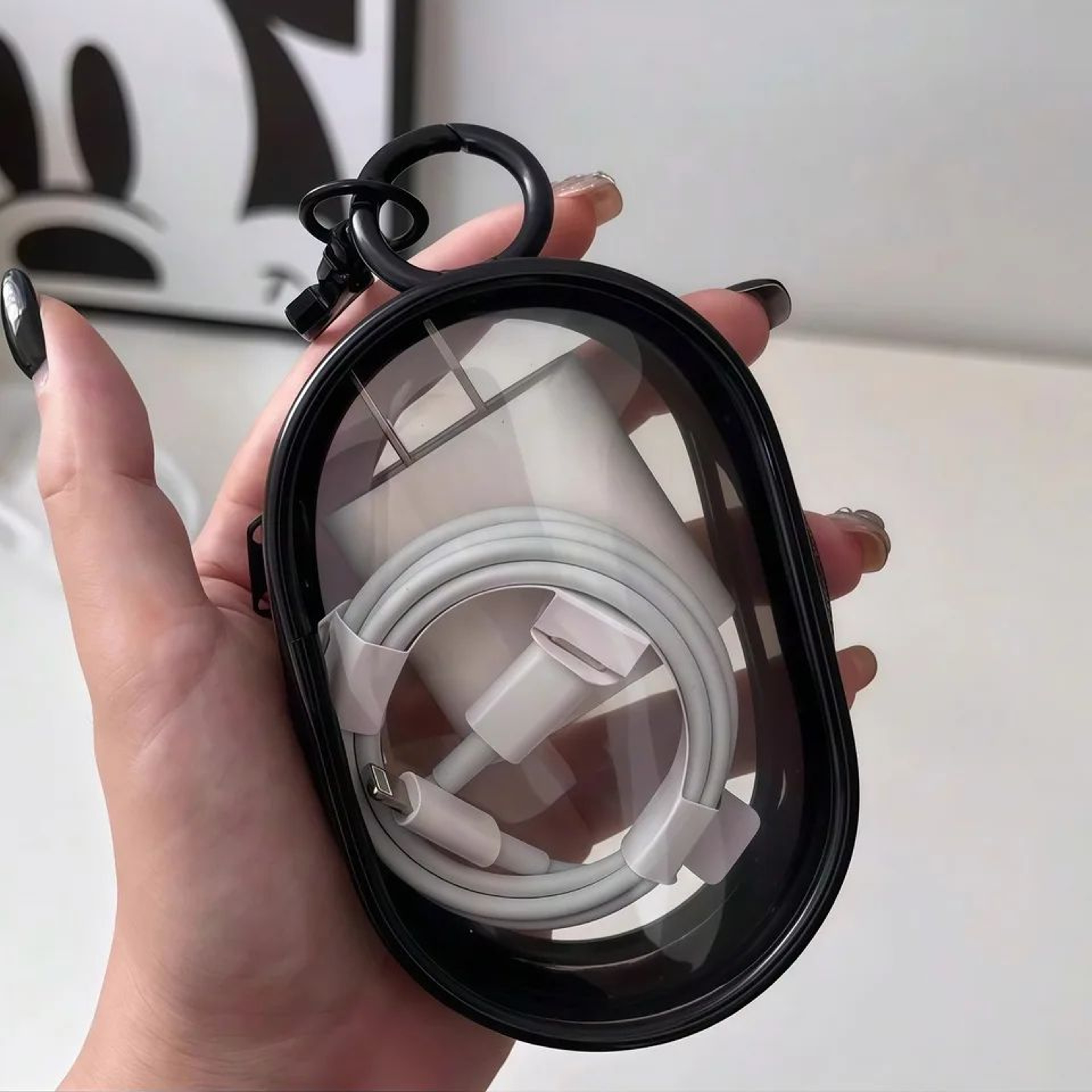 Mini Clear Zipper Storage Bag Keychain 1