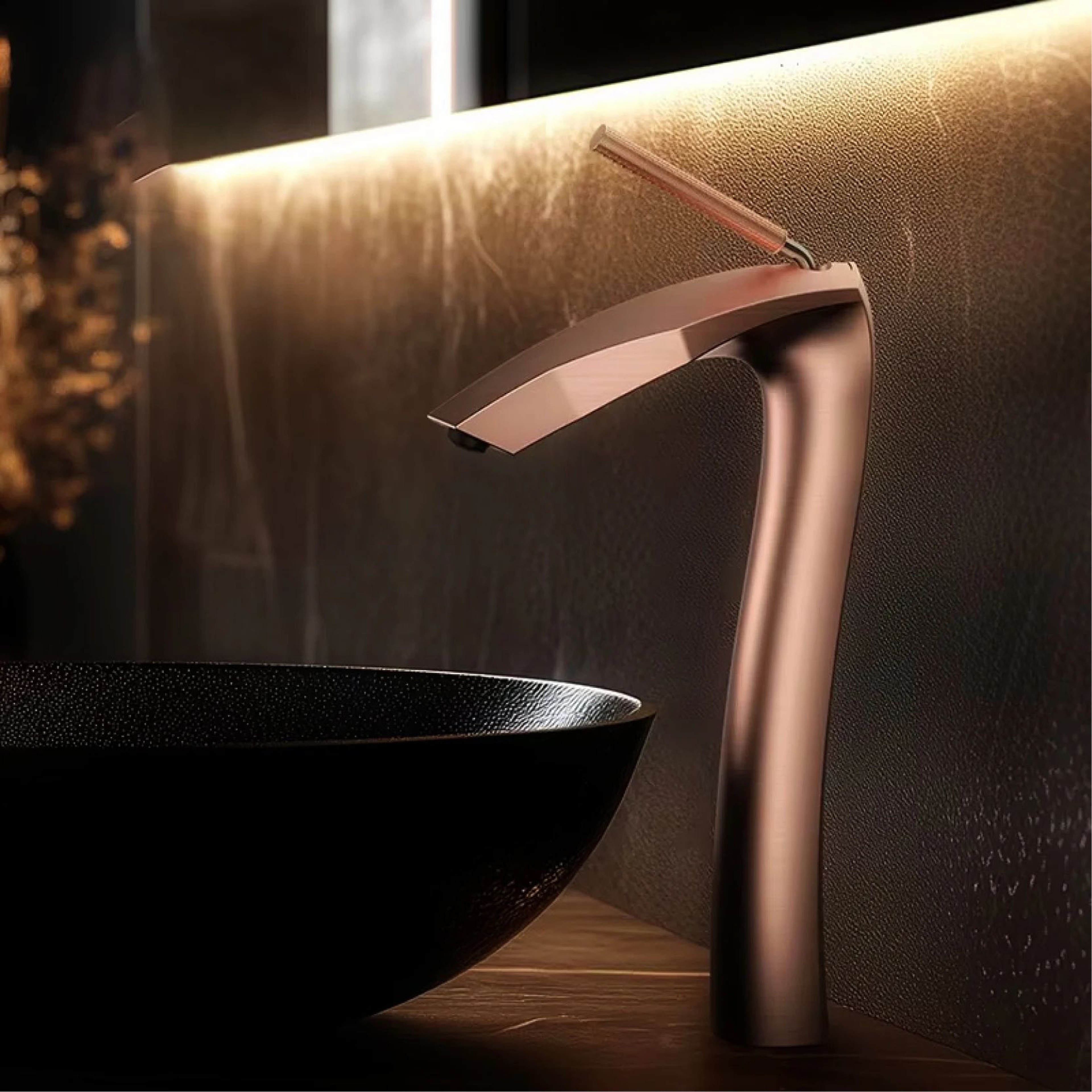 Luxury Brushed Gold Basin Faucet 1
