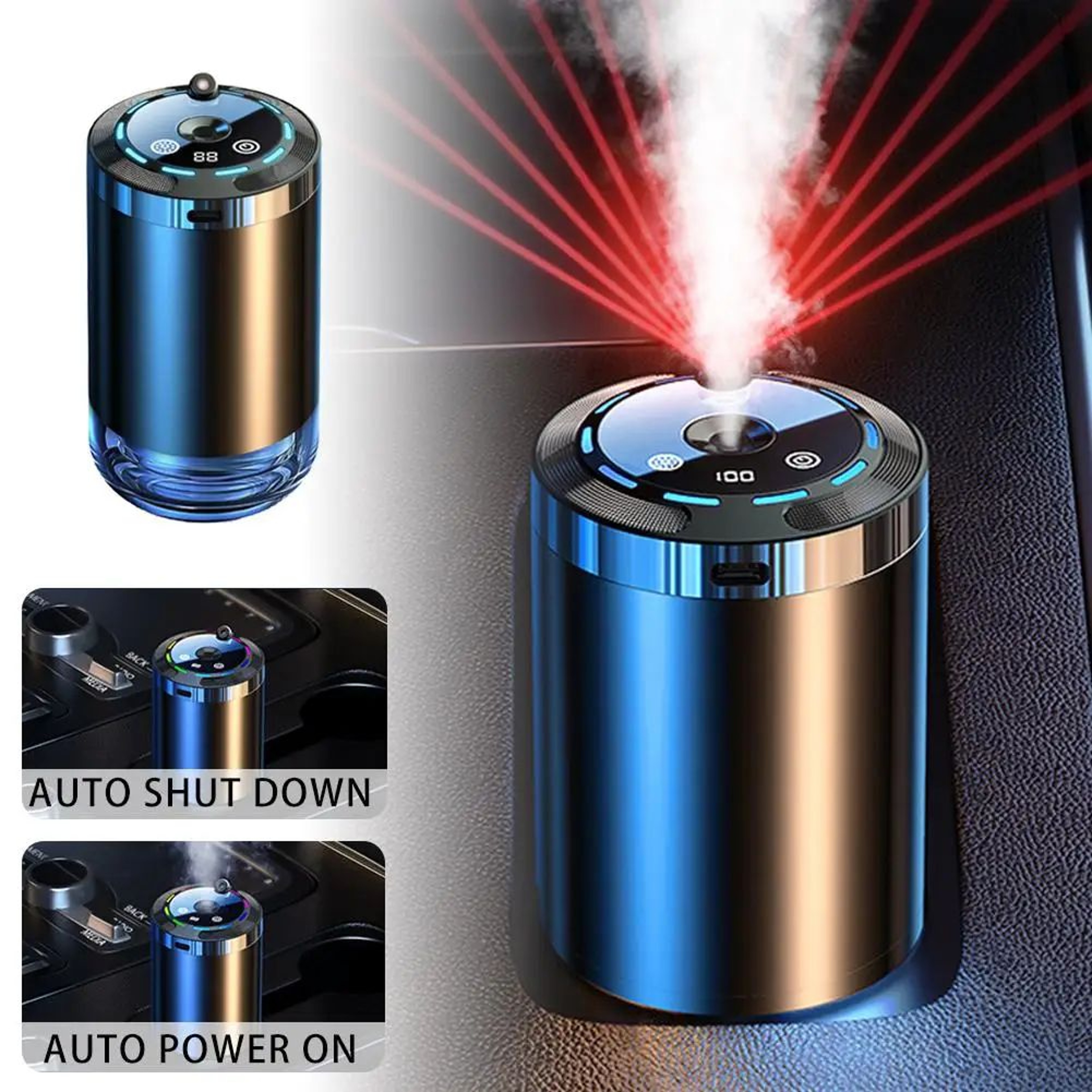 Smart Car Aroma Diffuser With Ambient Light 0