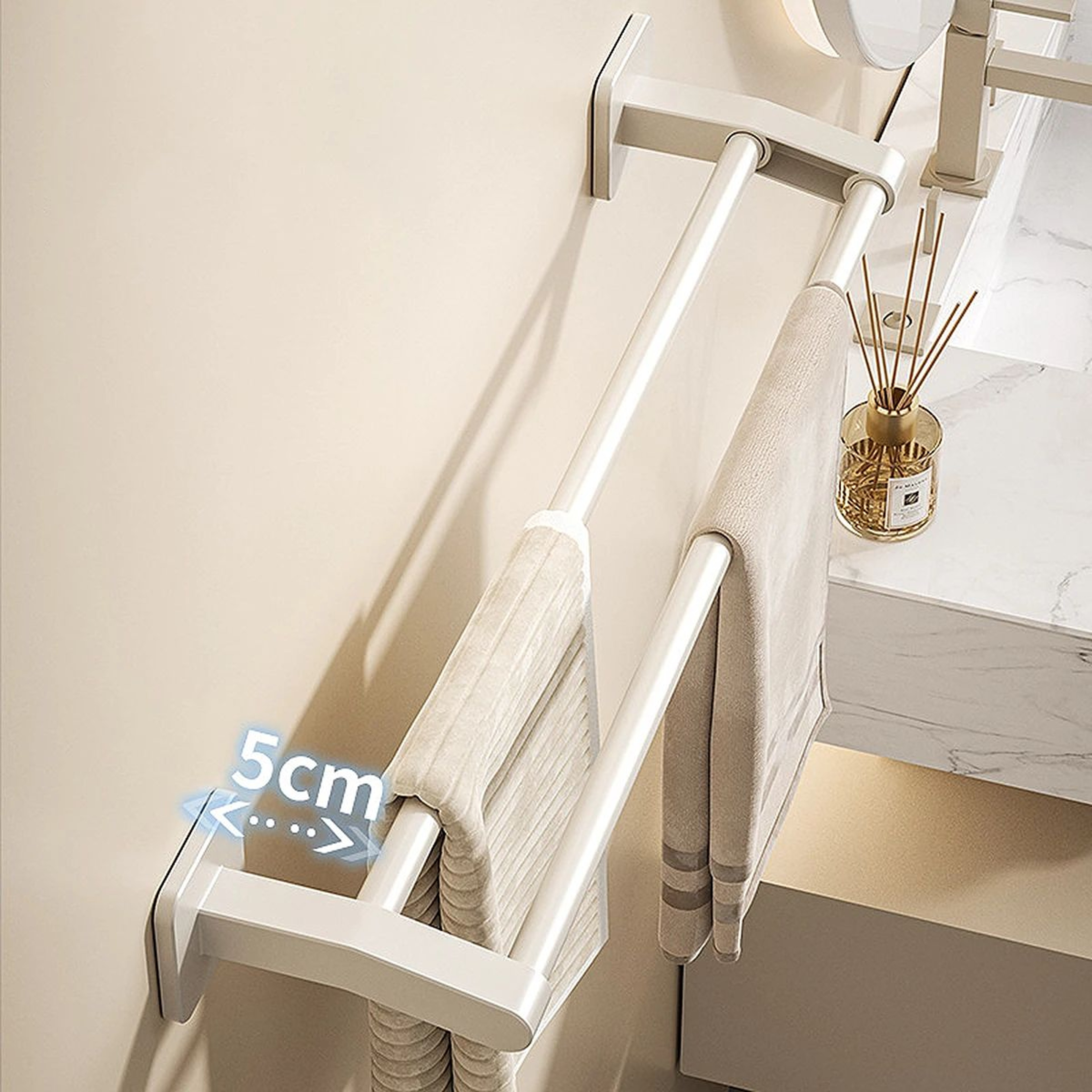 Wall Mounted No Drill Bathroom Towel Rack 3