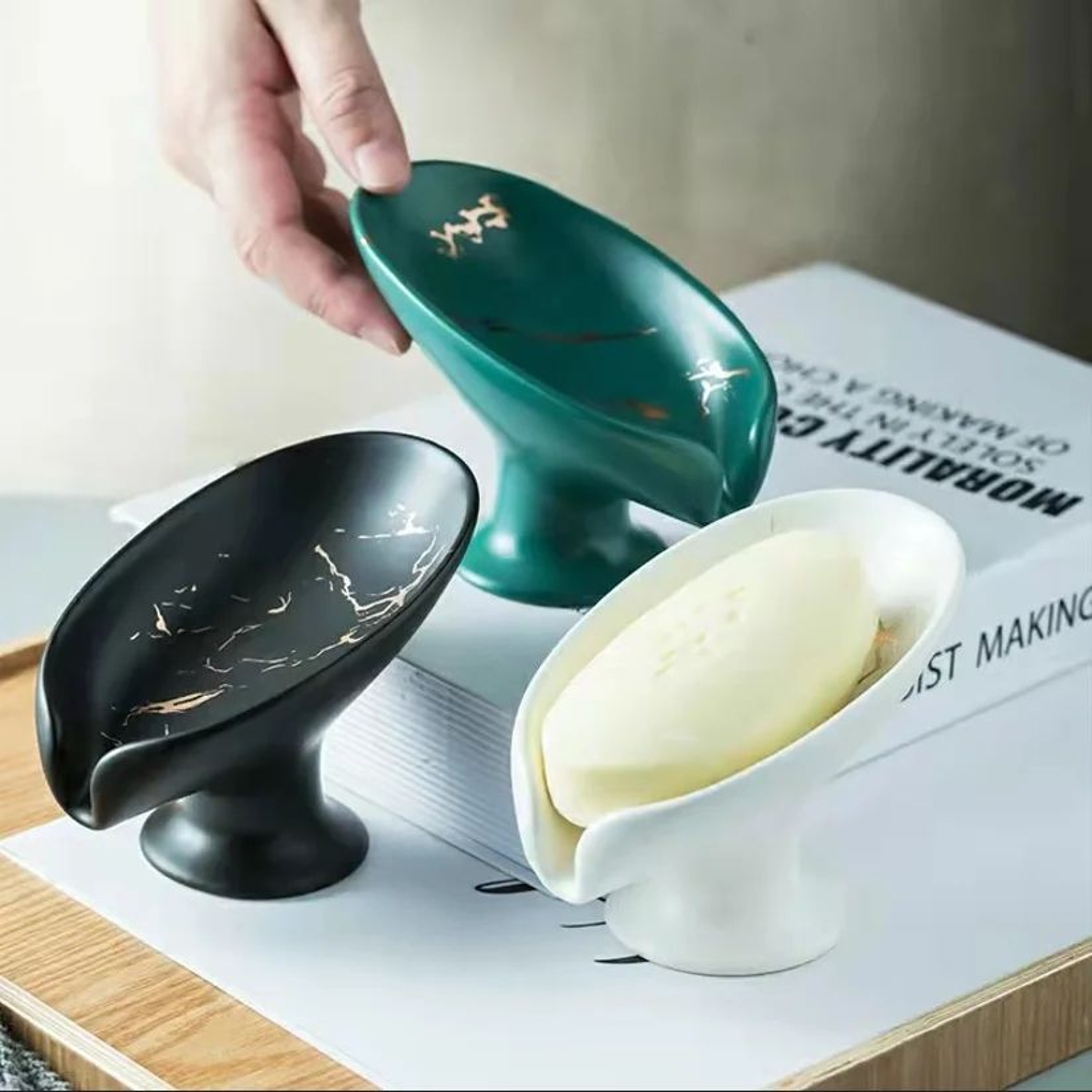 Ceramic Leaf Shape Soap Holder Dish 9