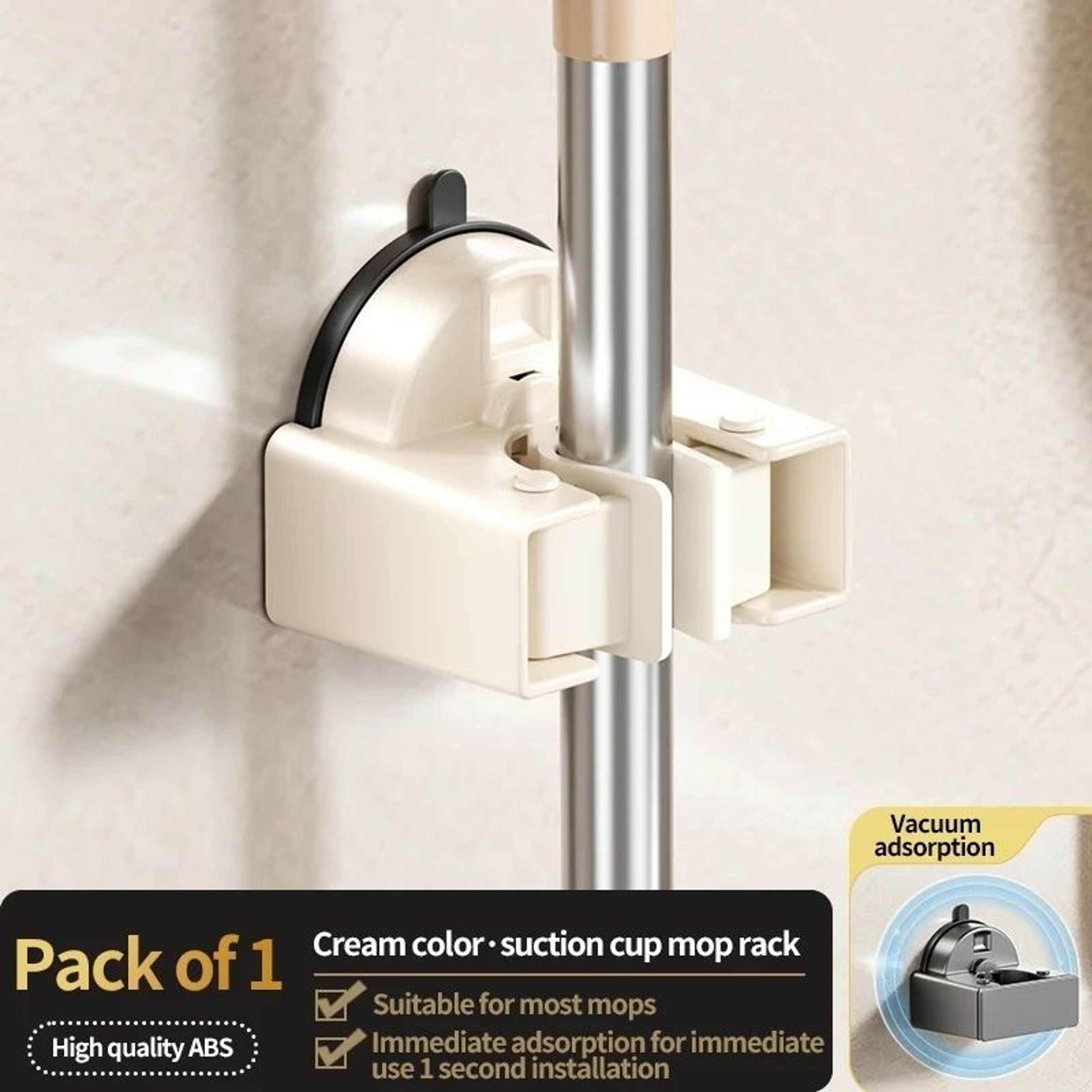 No Drill Suction Cup Mop And Broom Holder 10