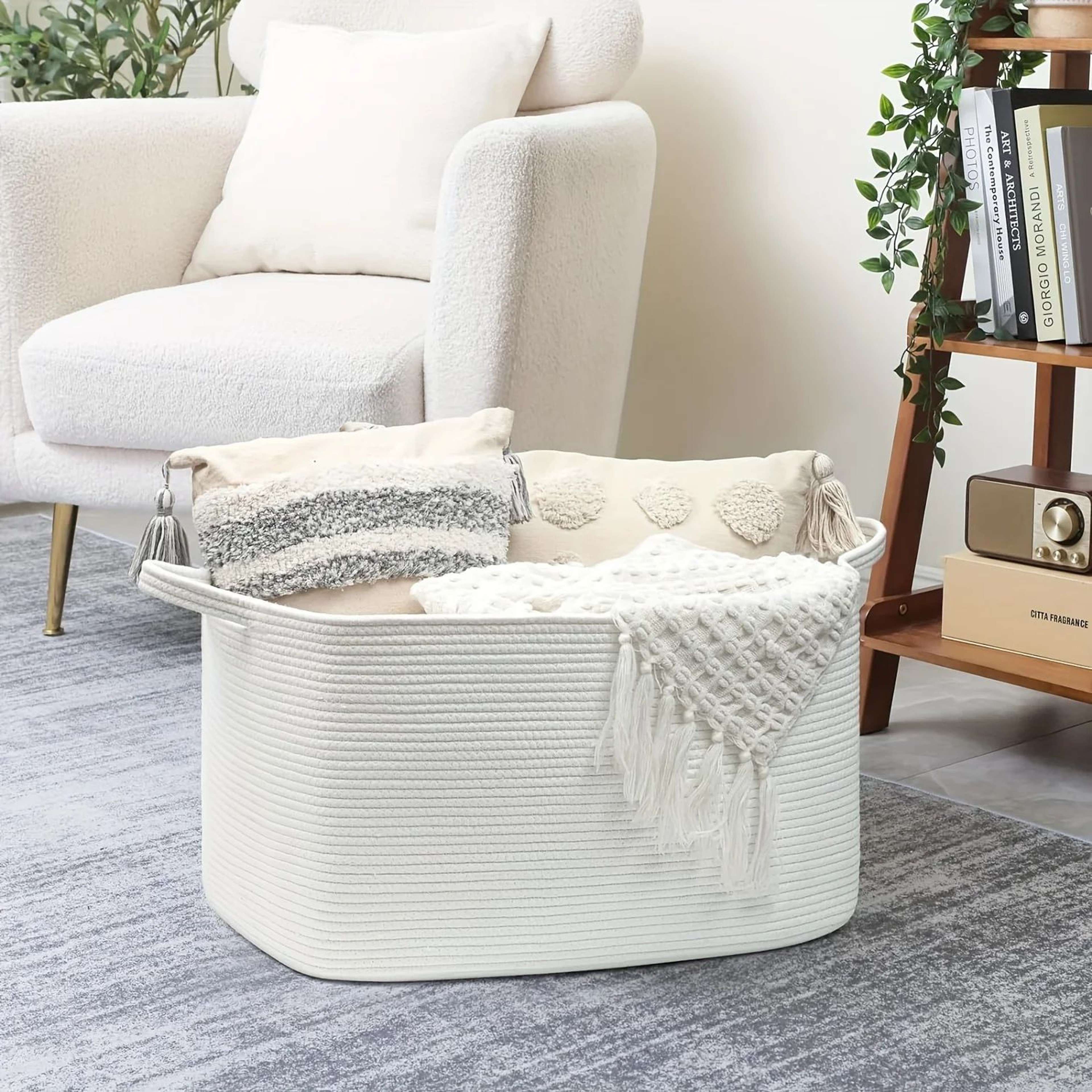 Large Woven Cotton Storage Basket 5