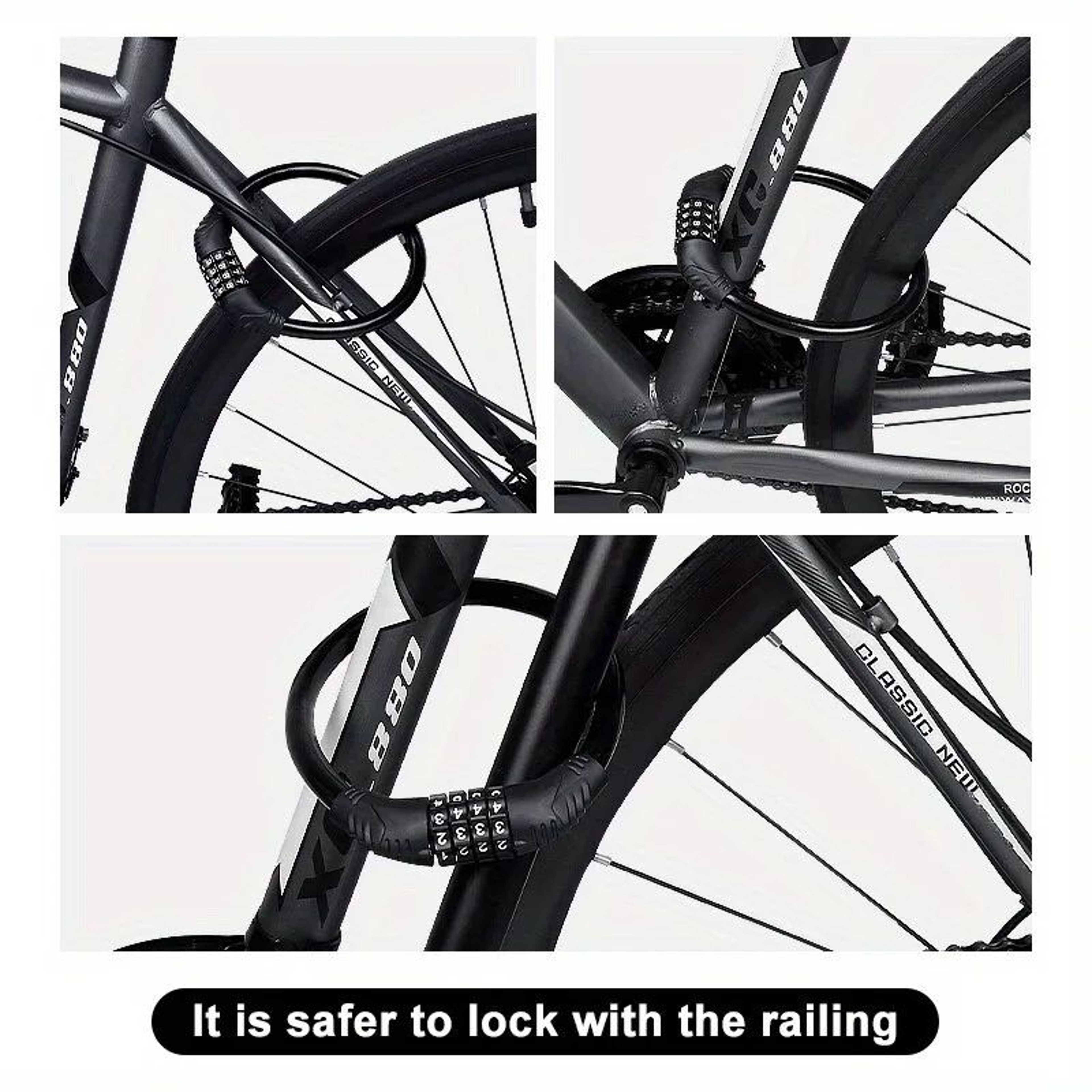 4 Digit Combination Bicycle Cable Lock 6