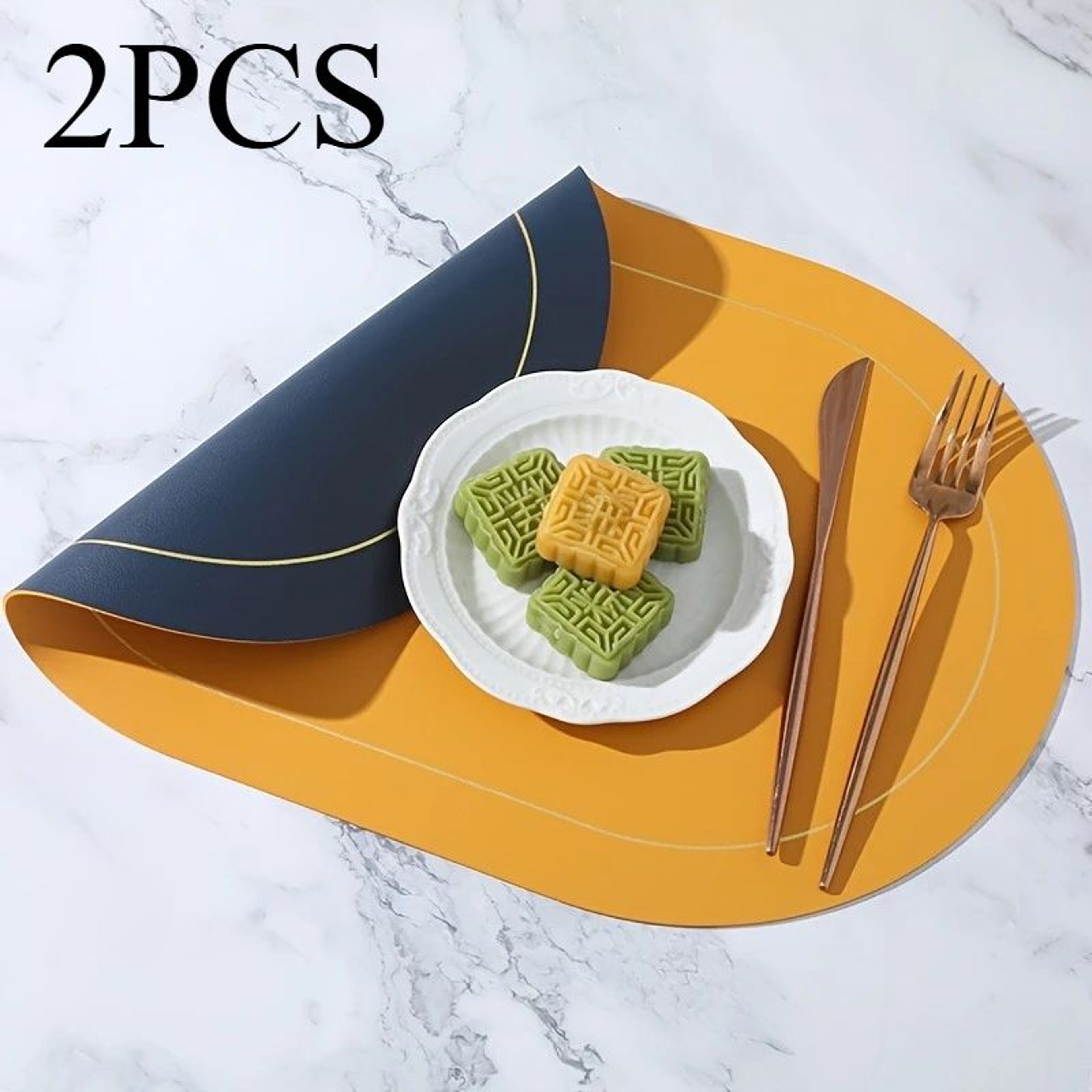 PU Leather Reversible Dining Placemats 6