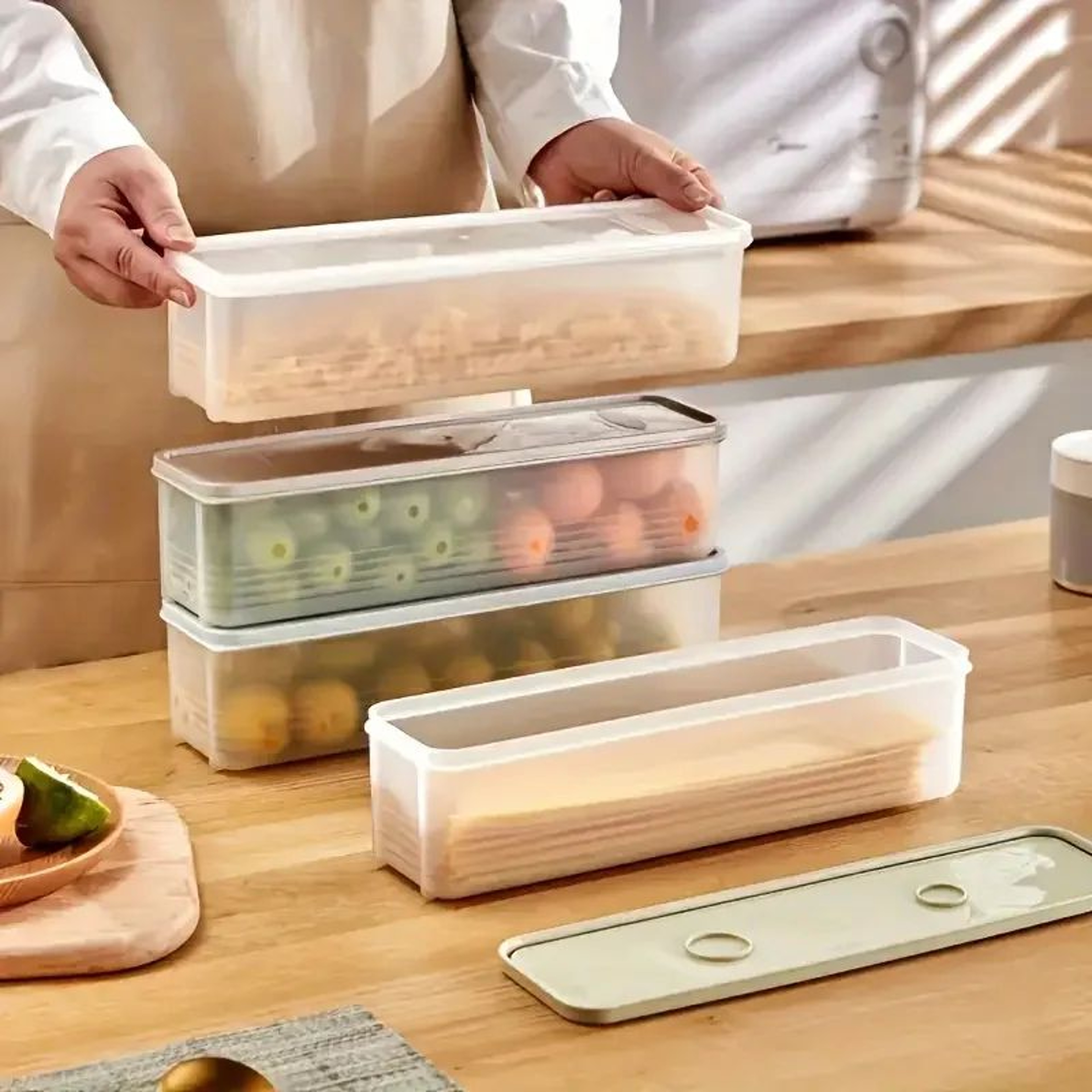 Refrigerator Scallion Storage Box With Lid 3
