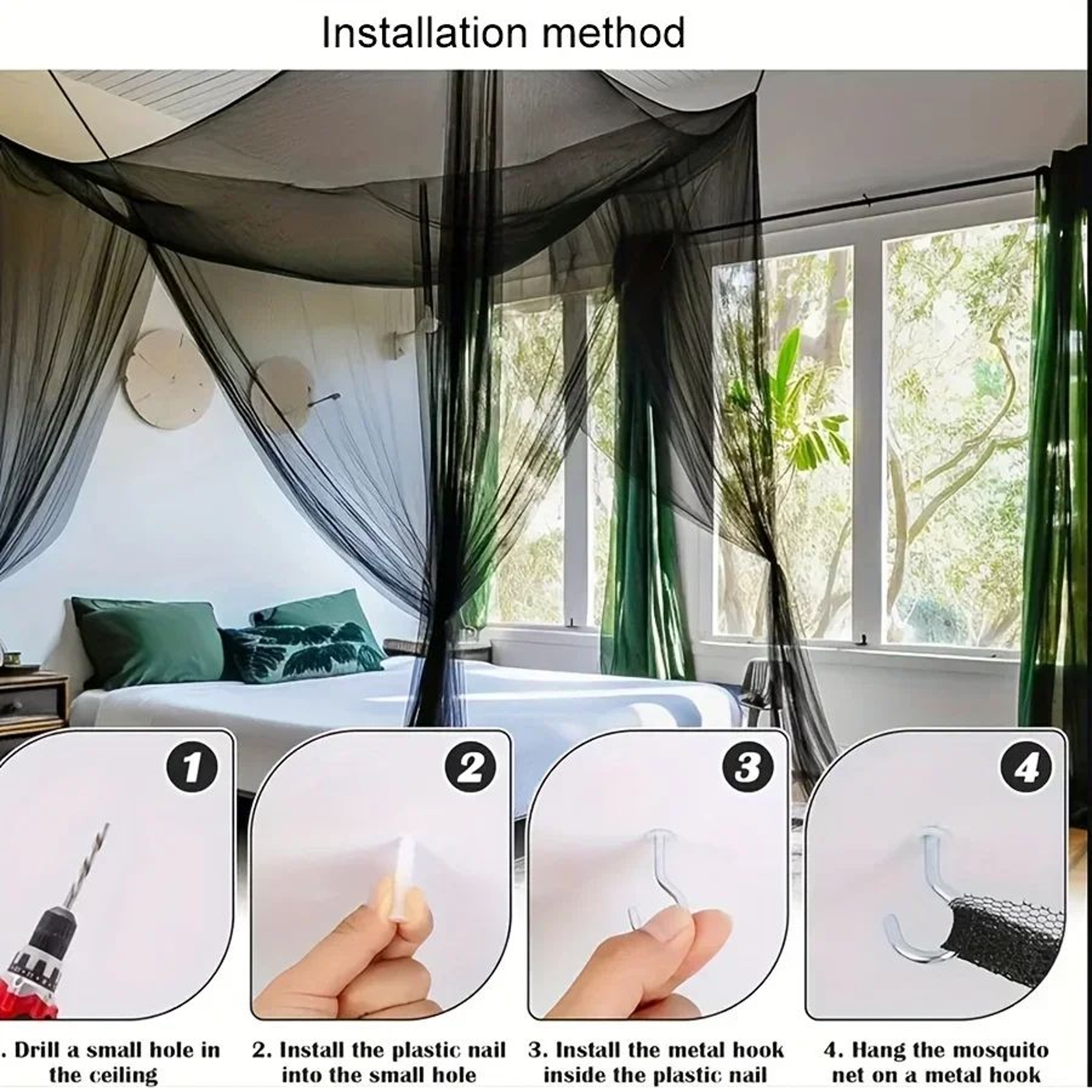Large Four Door Mosquito Net Tent 4