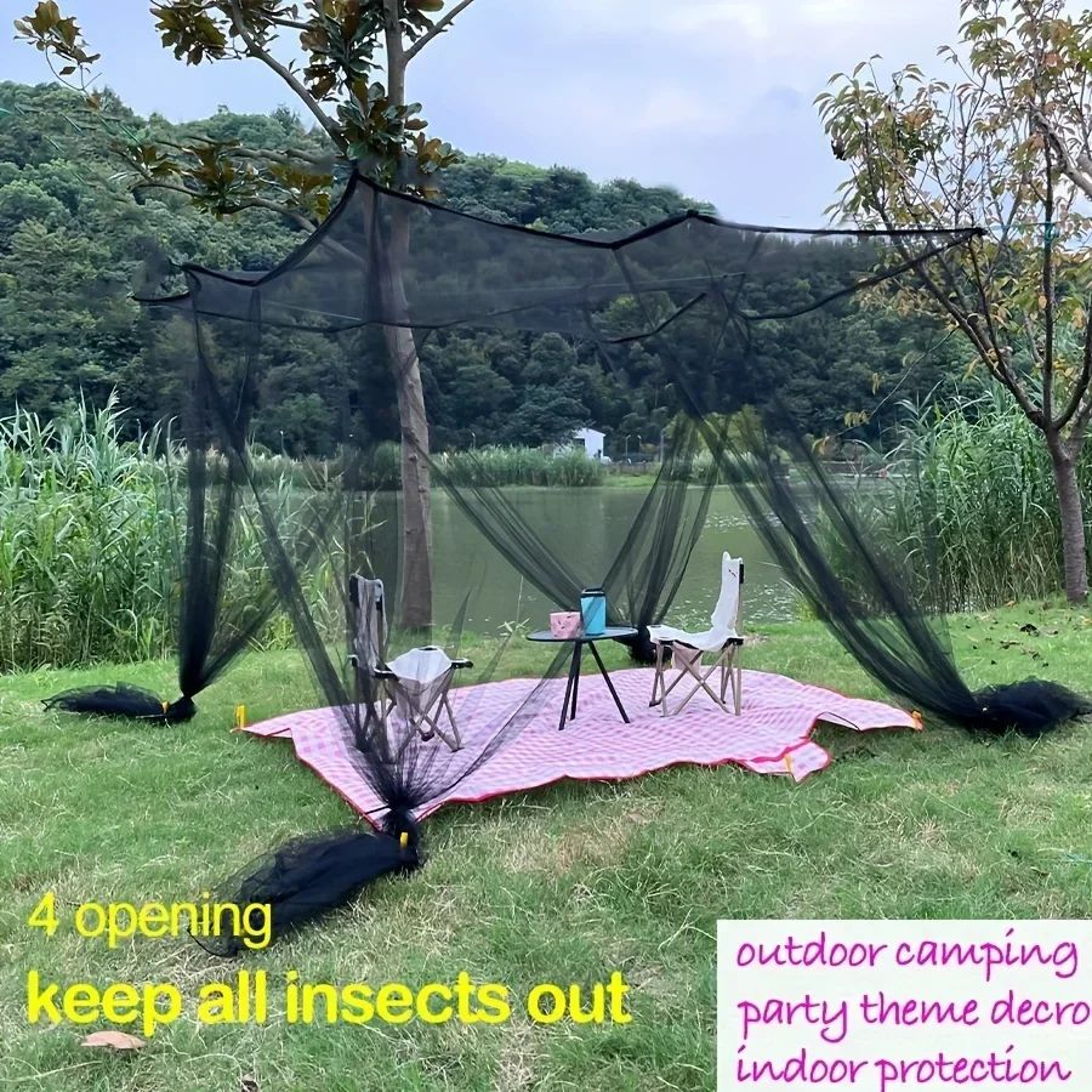 Large Four Door Mosquito Net Tent 8