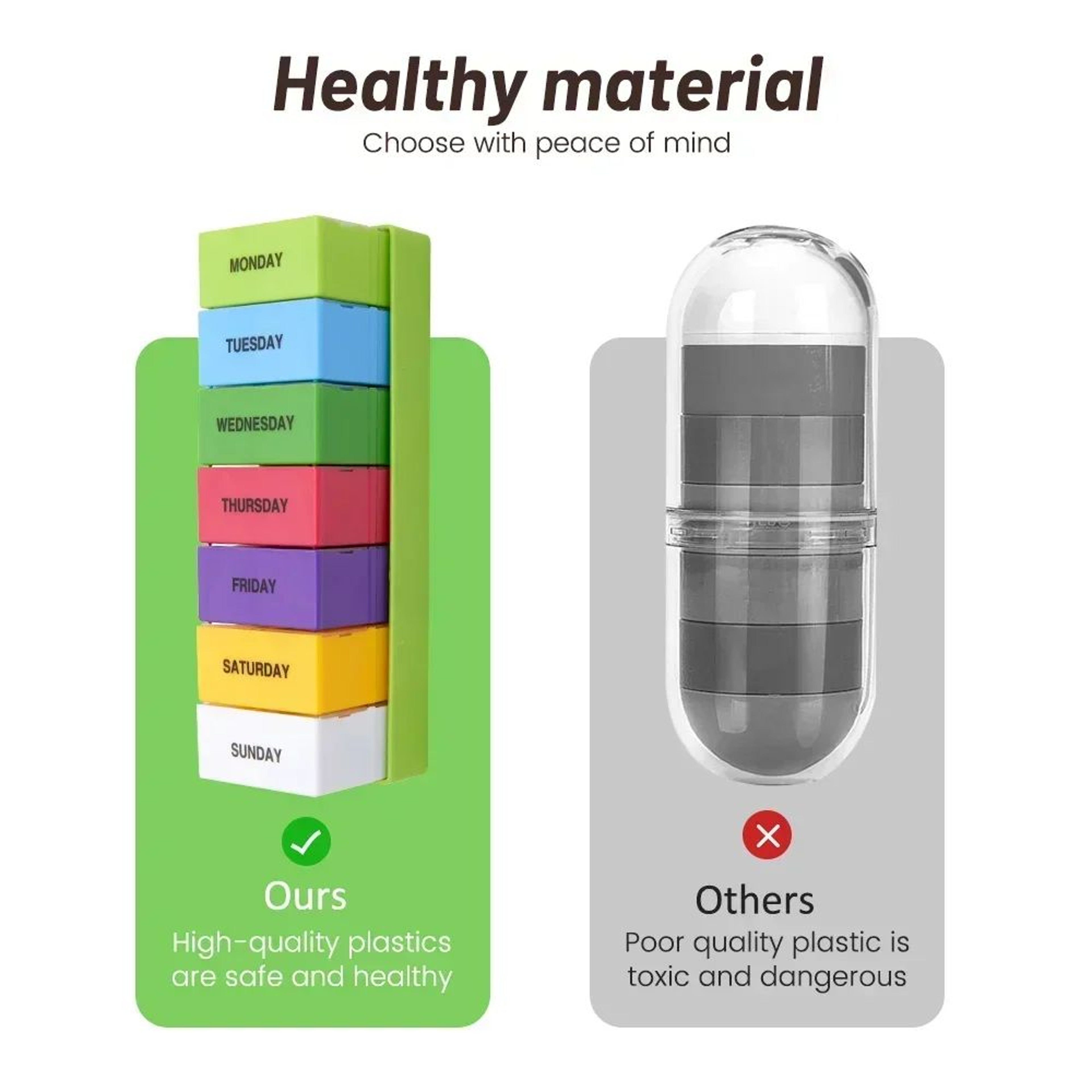 Rainbow 7 Day Pill Organizer Box 7