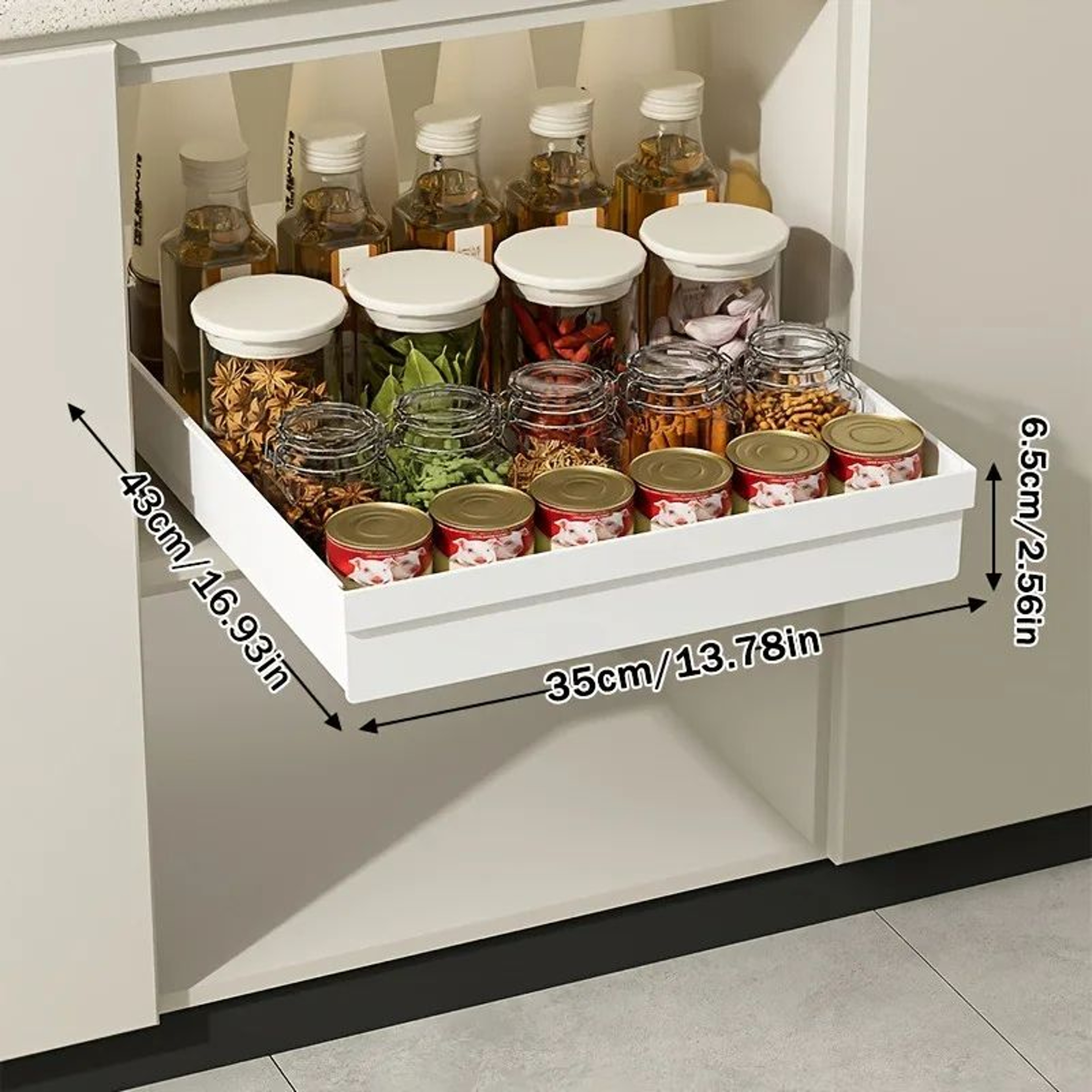 No Drill Slide Out Cabinet Organizer 5