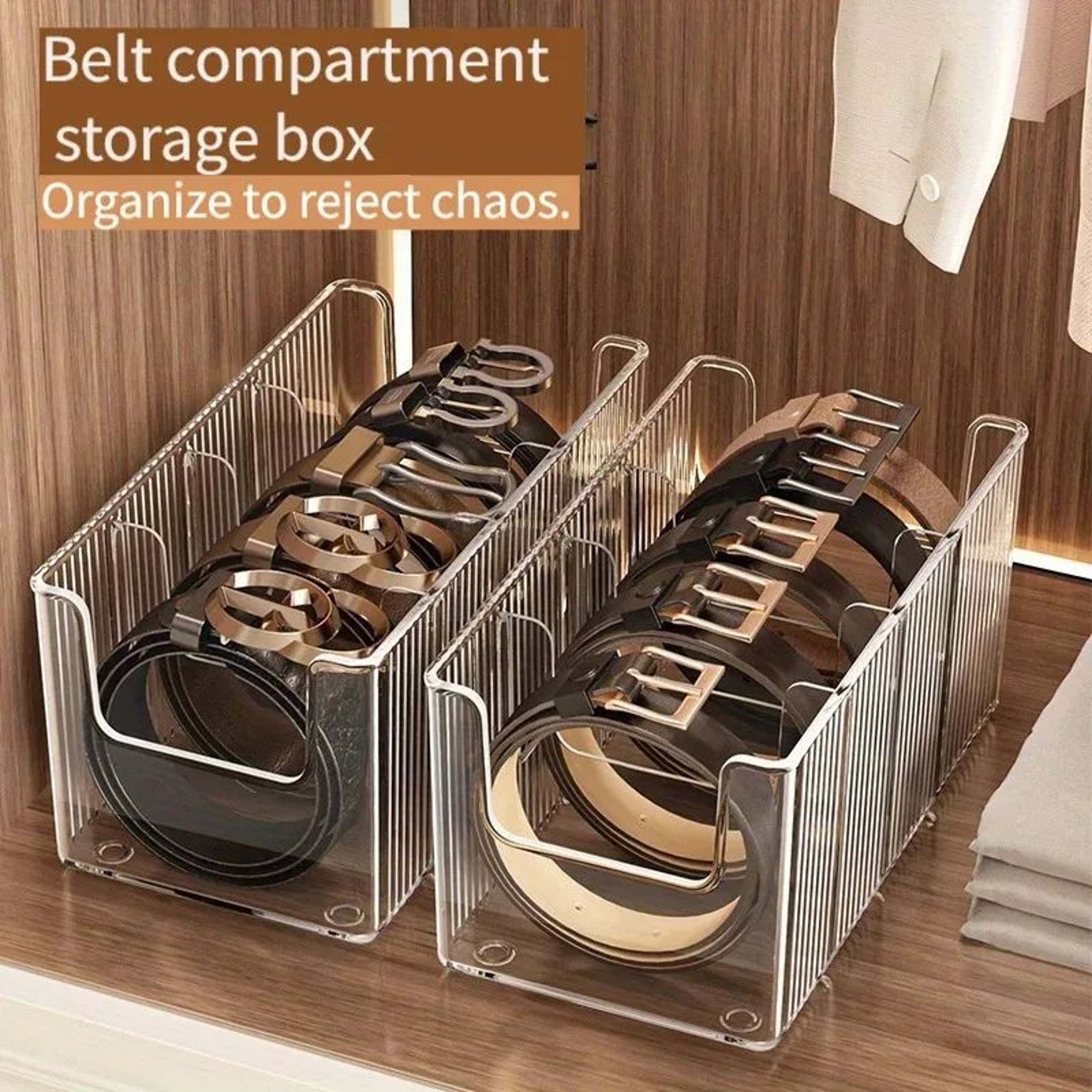 Transparent Belt And Tie Organizer Box 7