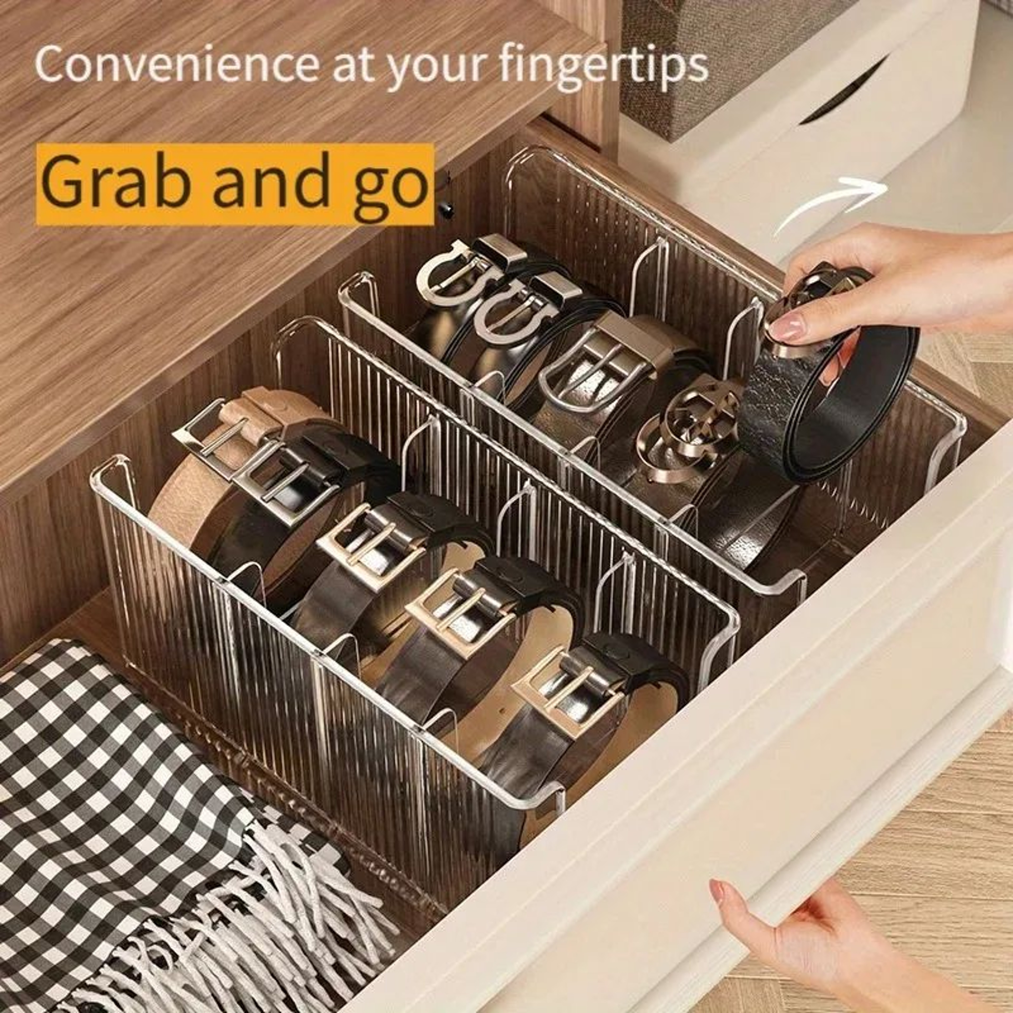 Transparent Belt And Tie Organizer Box 9