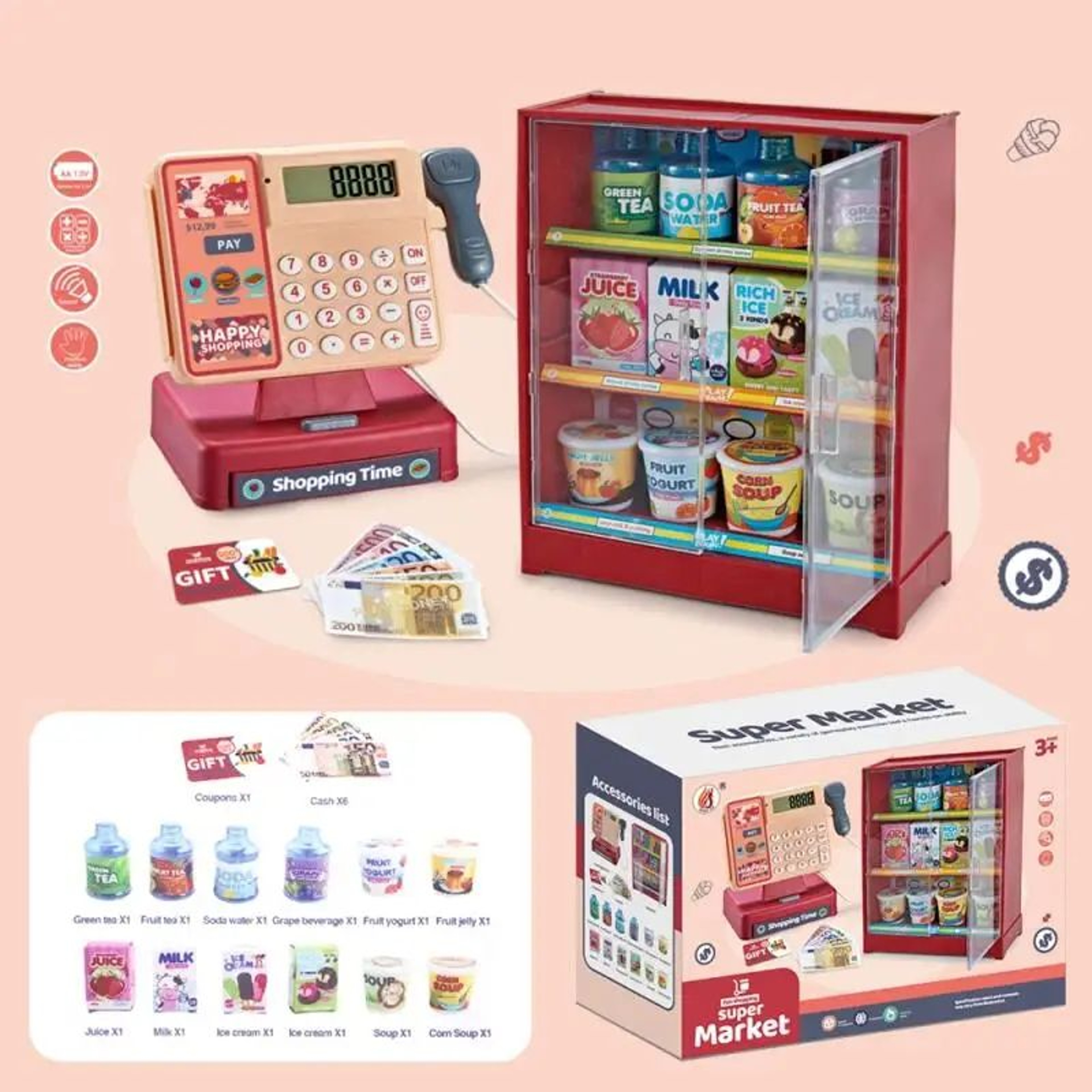 Kids Supermarket Cash Register Play Set 4
