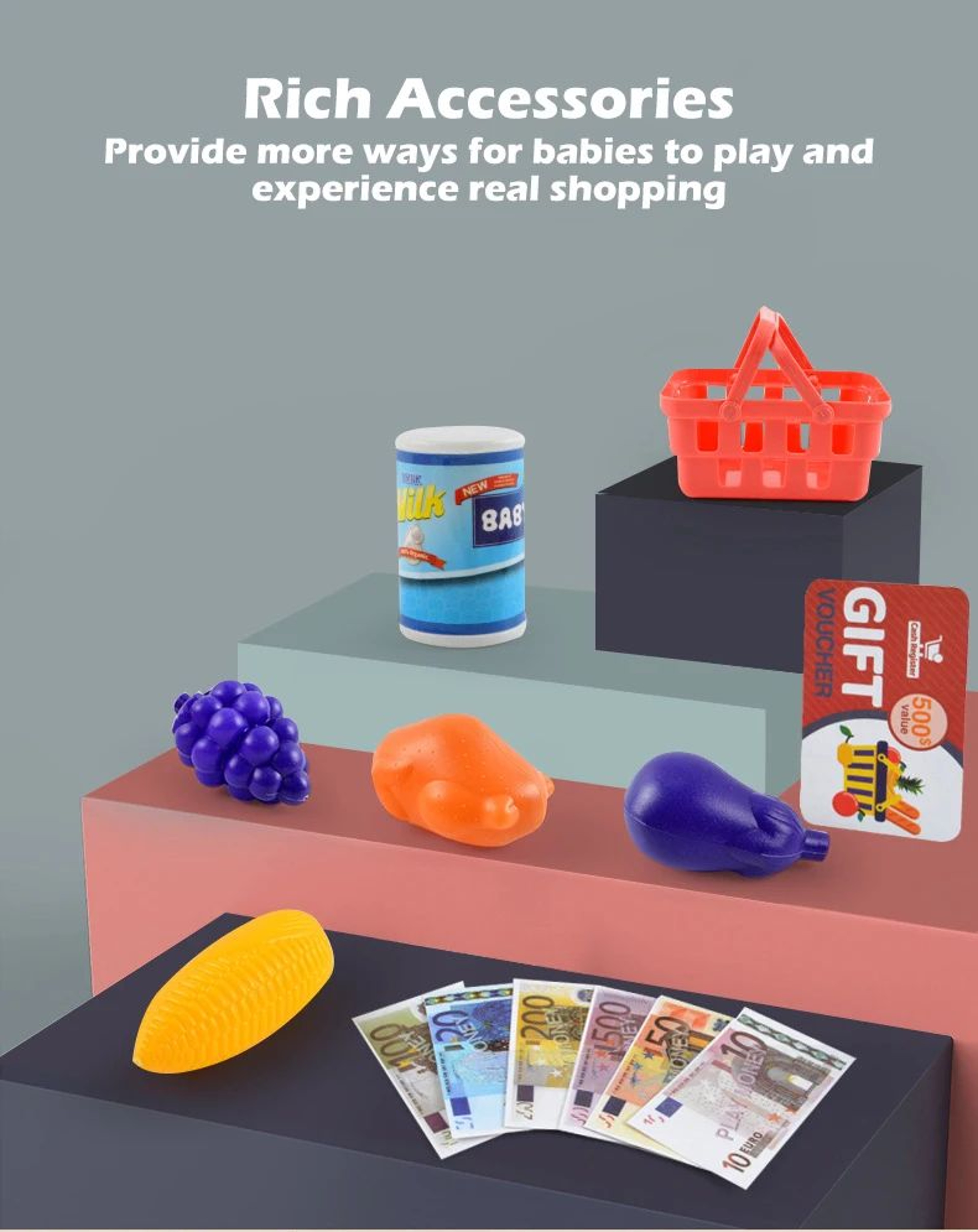 Kids Supermarket Cash Register Play Set 6