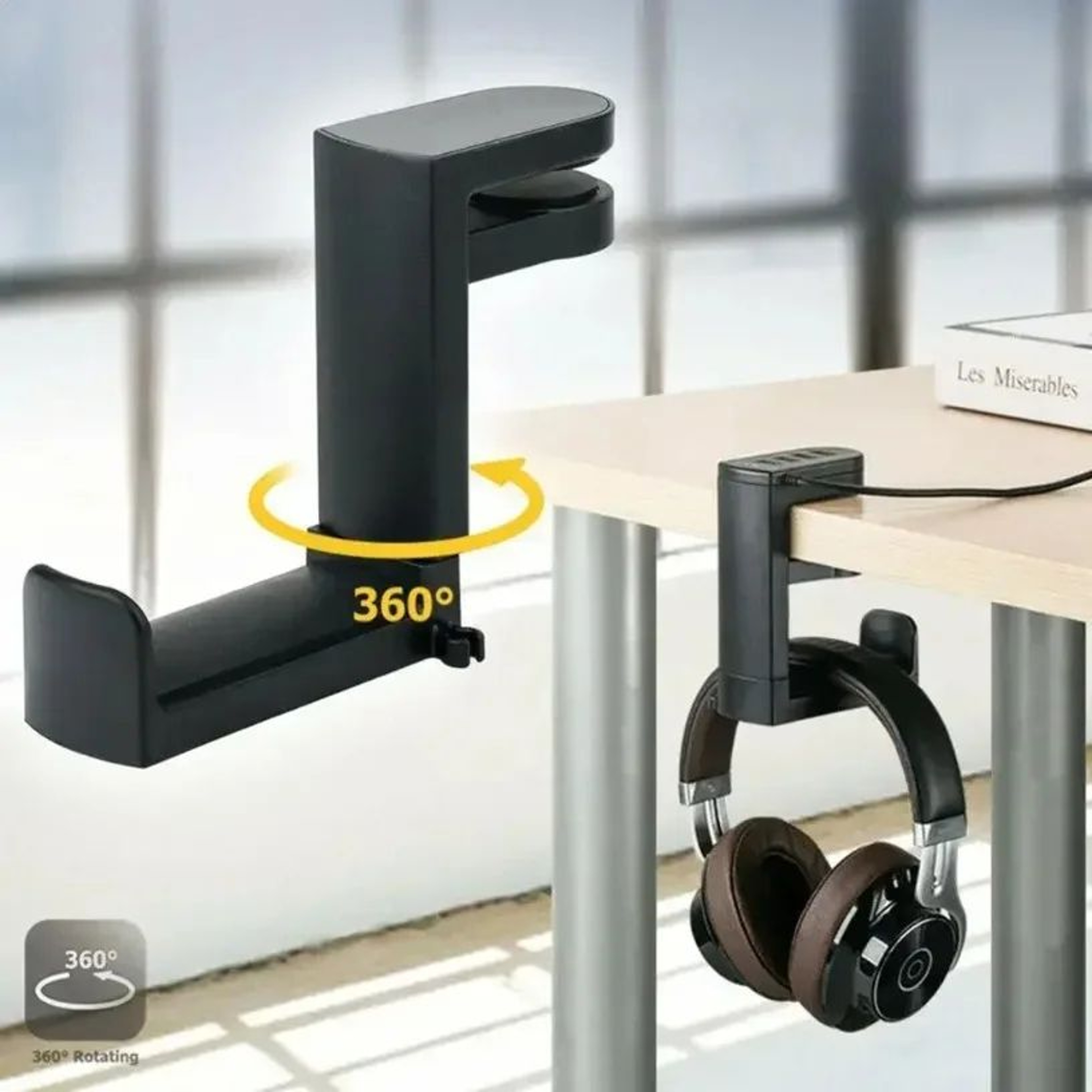 360 Rotating ClipOn Headphone Stand 8