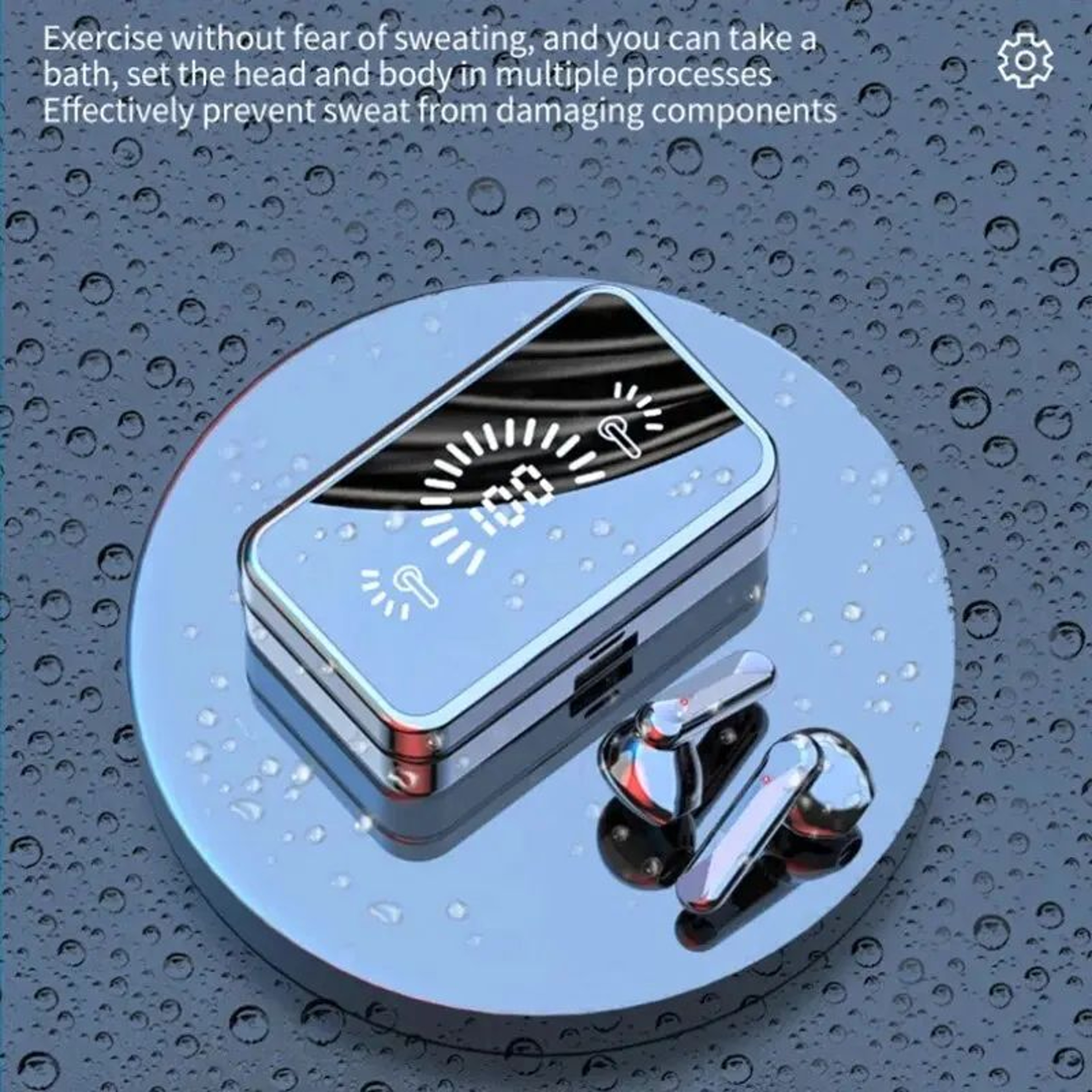 S20 Mirror Display Wireless Earbuds Black 1