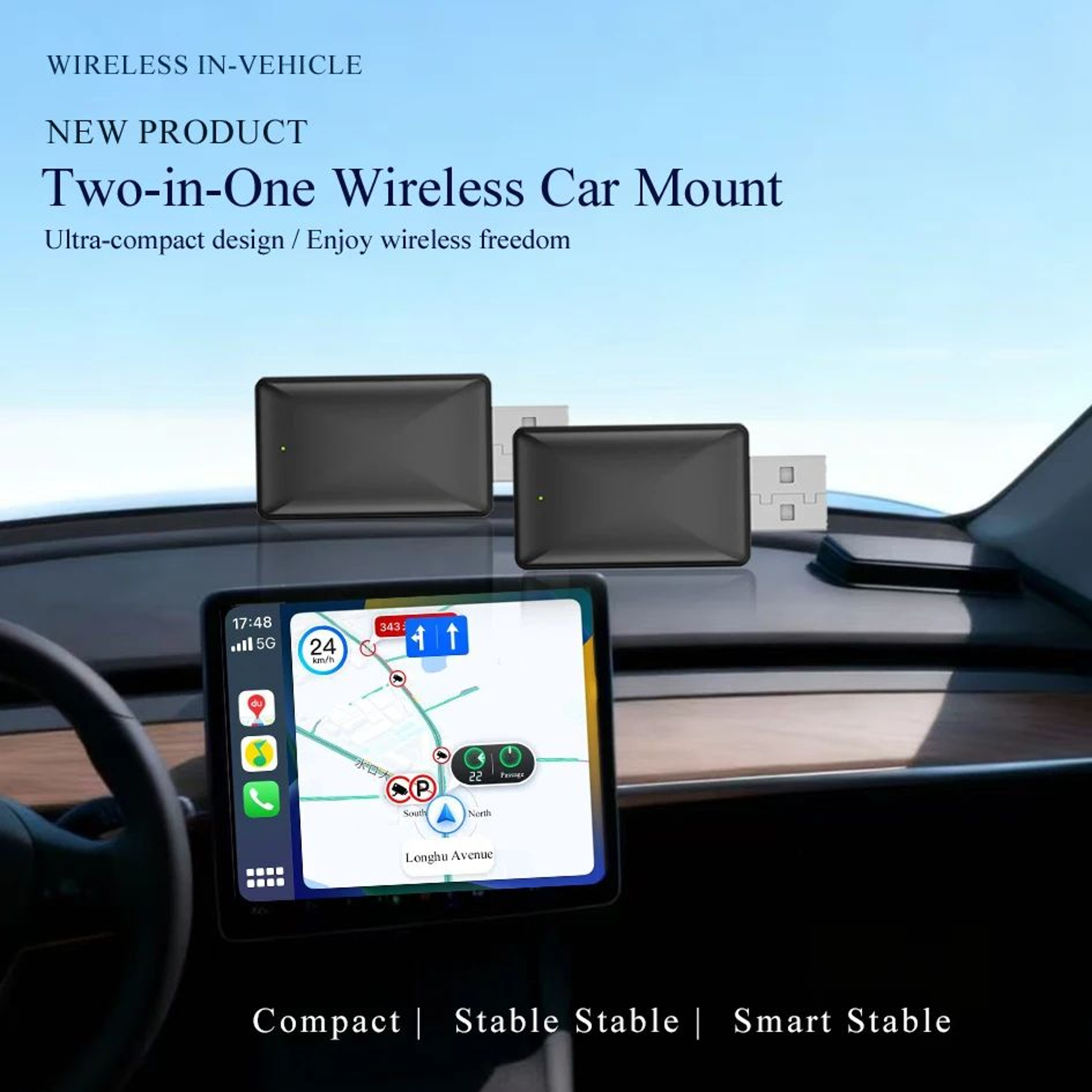 2 In 1 Wireless CarPlay Android Auto Adapter 2