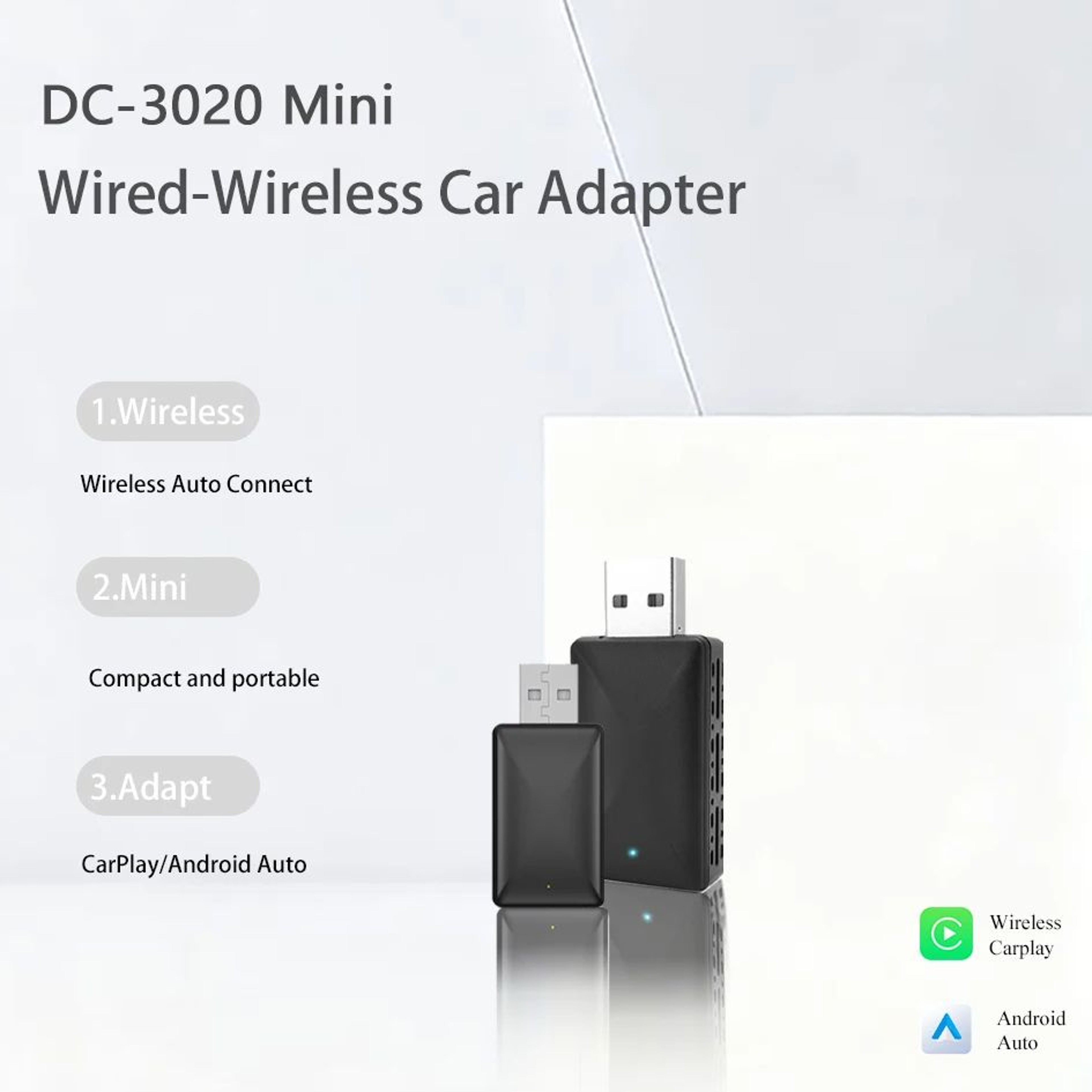 2 In 1 Wireless CarPlay Android Auto Adapter 10