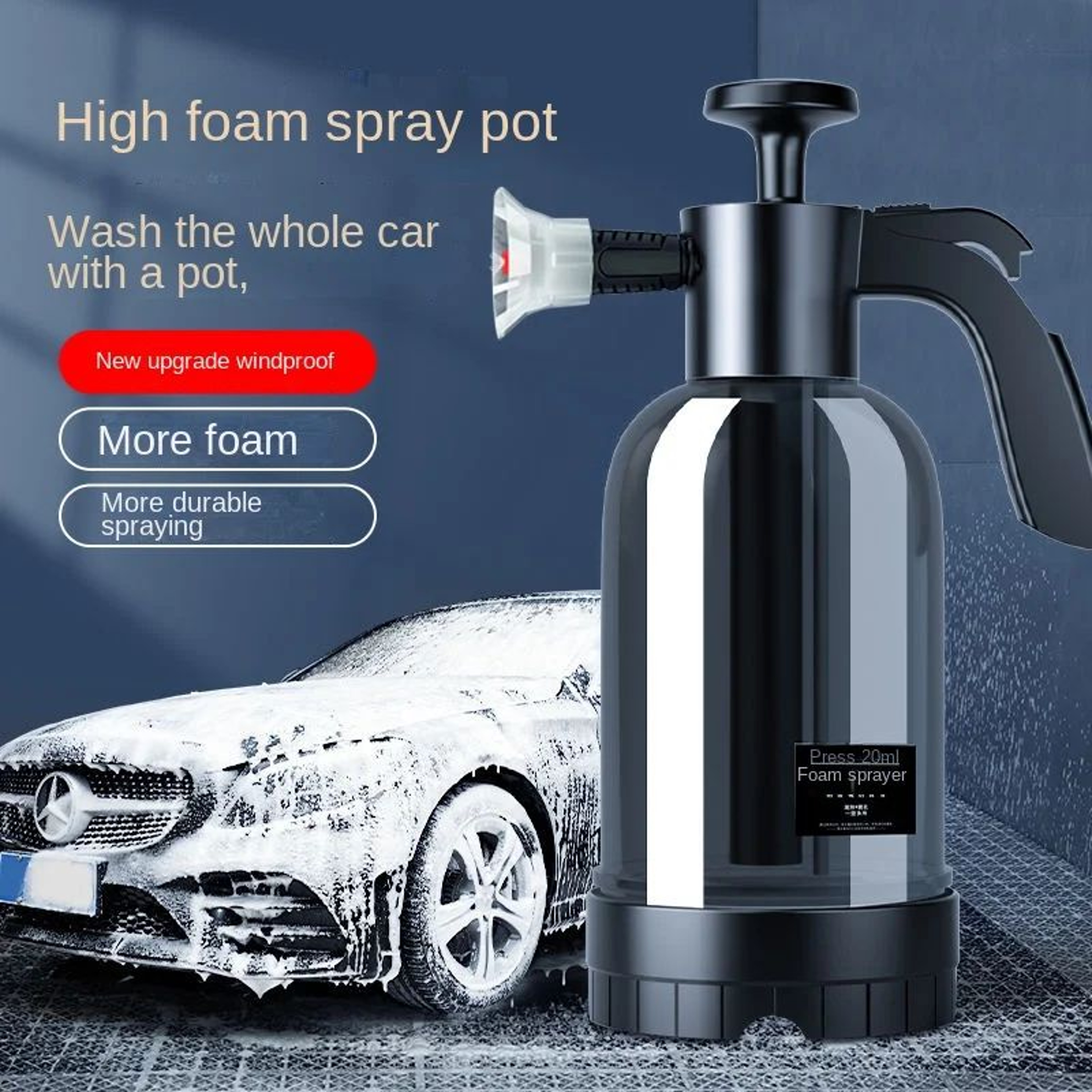 2L Hand Pump Foam Sprayer With Nozzles 0