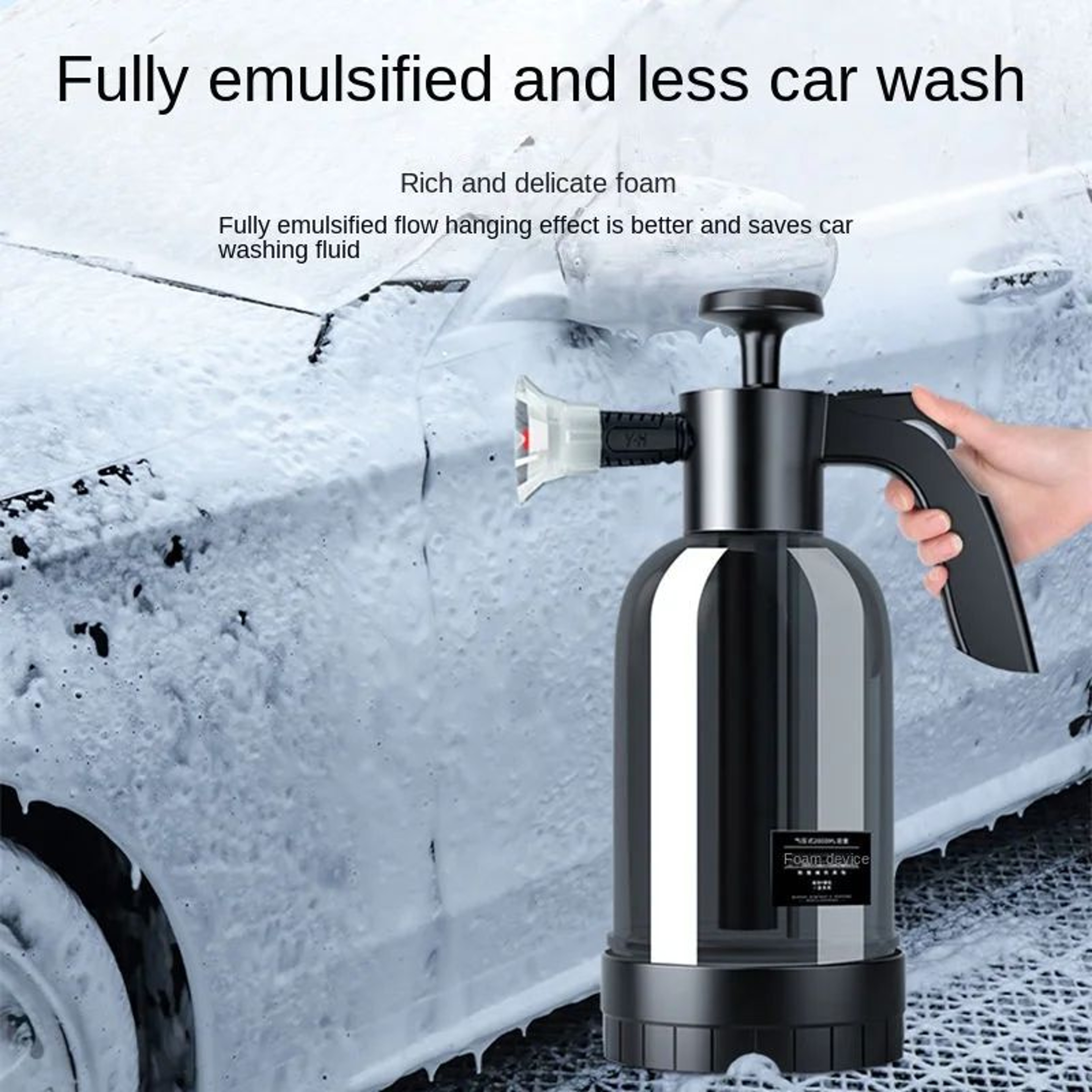 2L Hand Pump Foam Sprayer With Nozzles 2