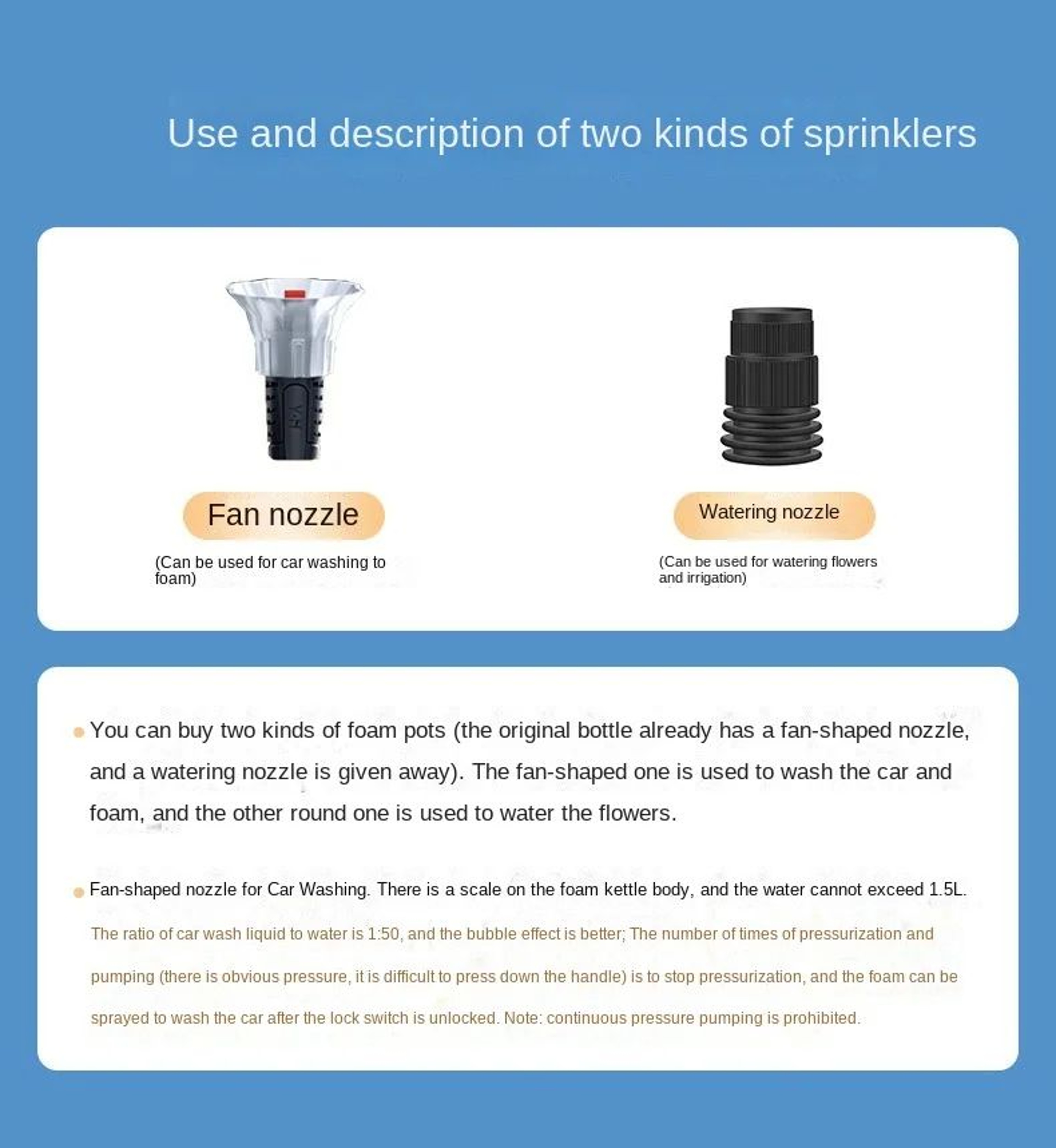 2L Hand Pump Foam Sprayer With Nozzles 6