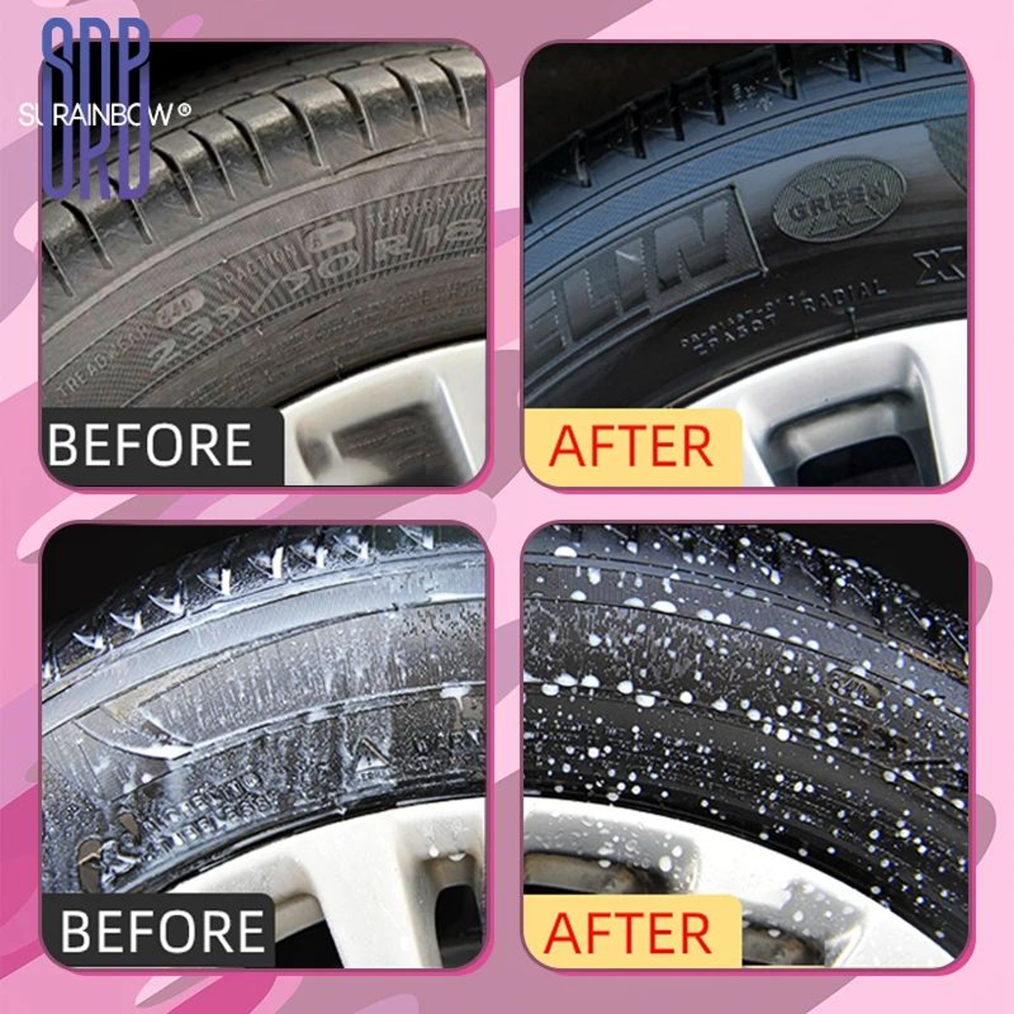 Black Wet Look Tire Shine Spray 8