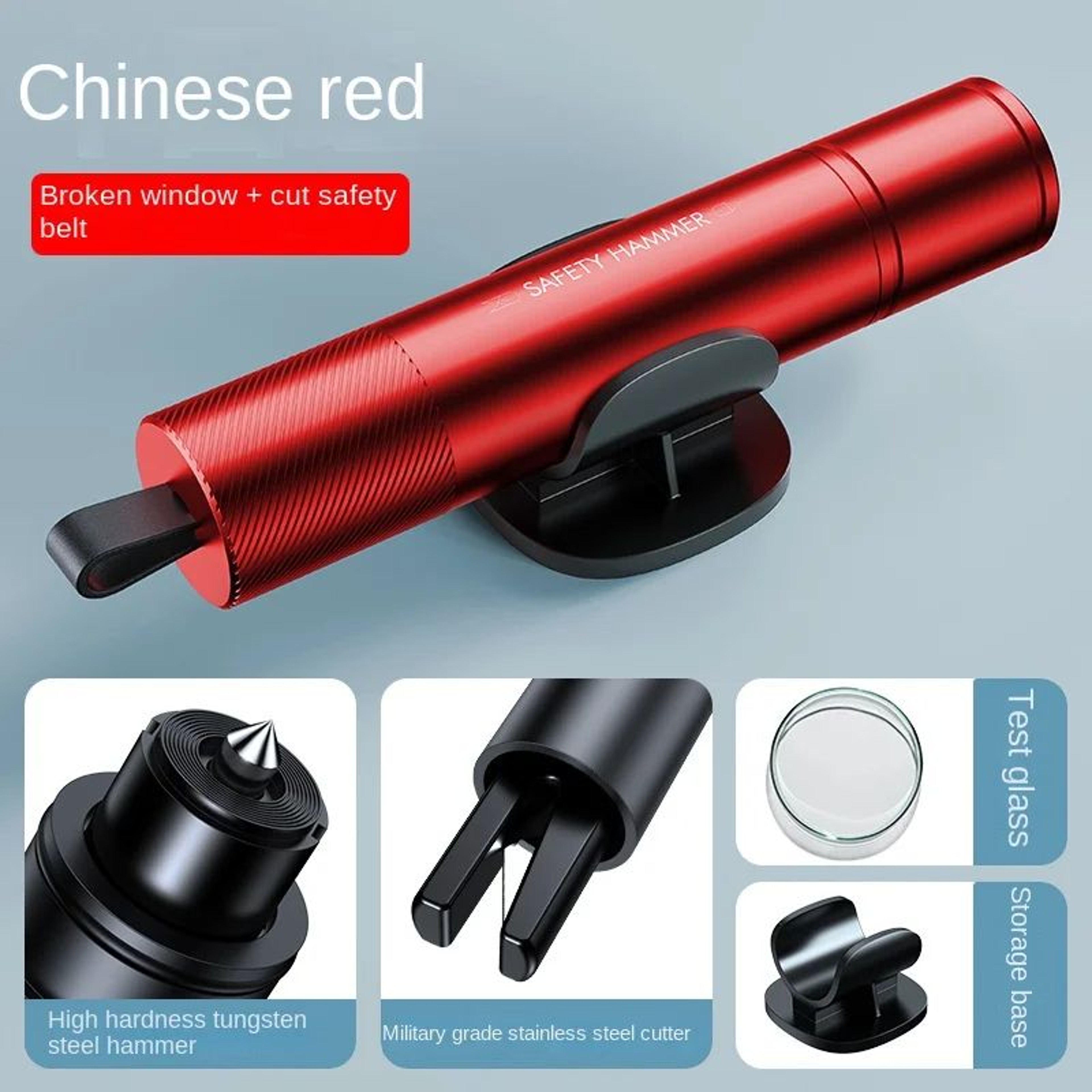 2 In 1 Car Safety Hammer Rescue Tool 12