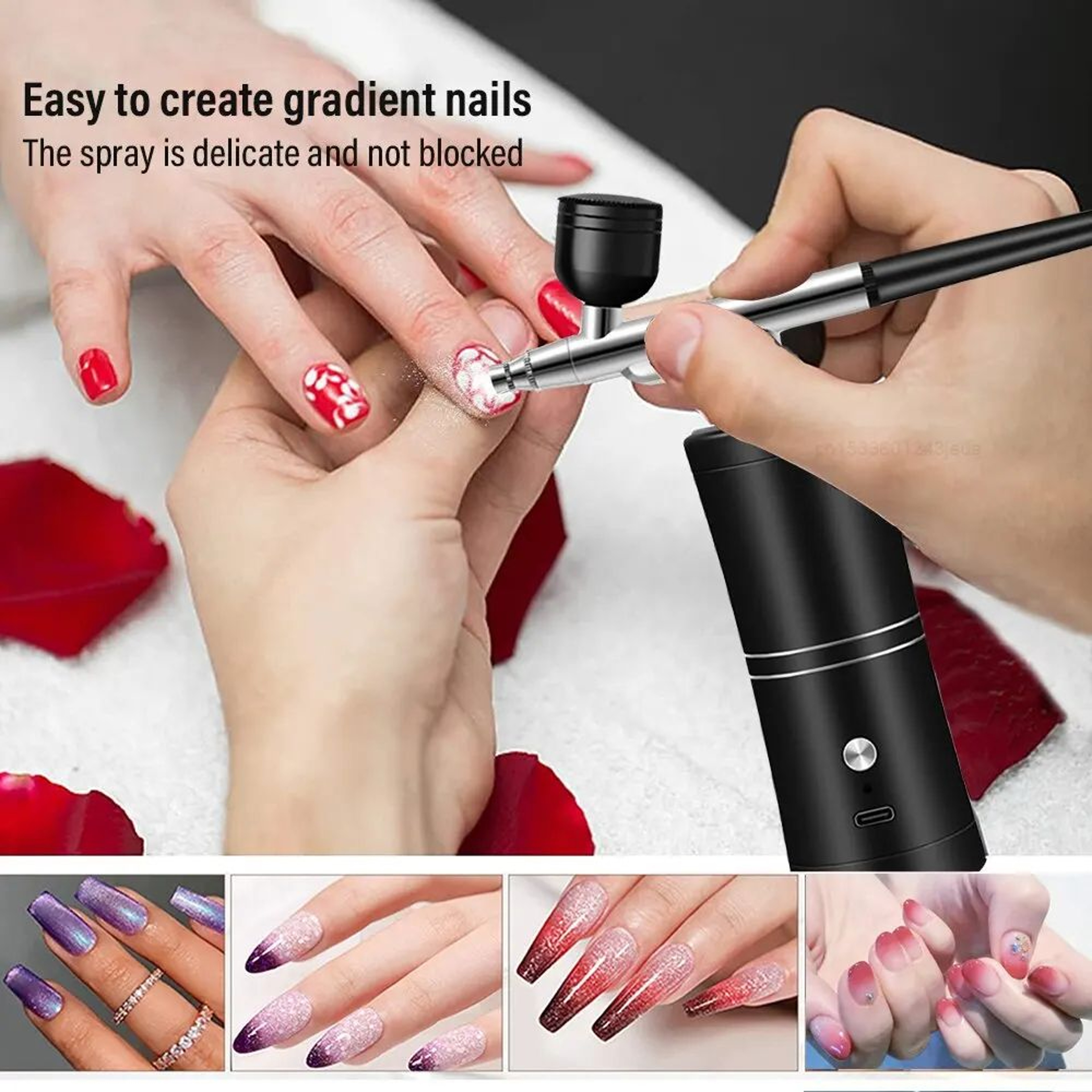 Portable Airbrush Nail Art Compressor Kit 6