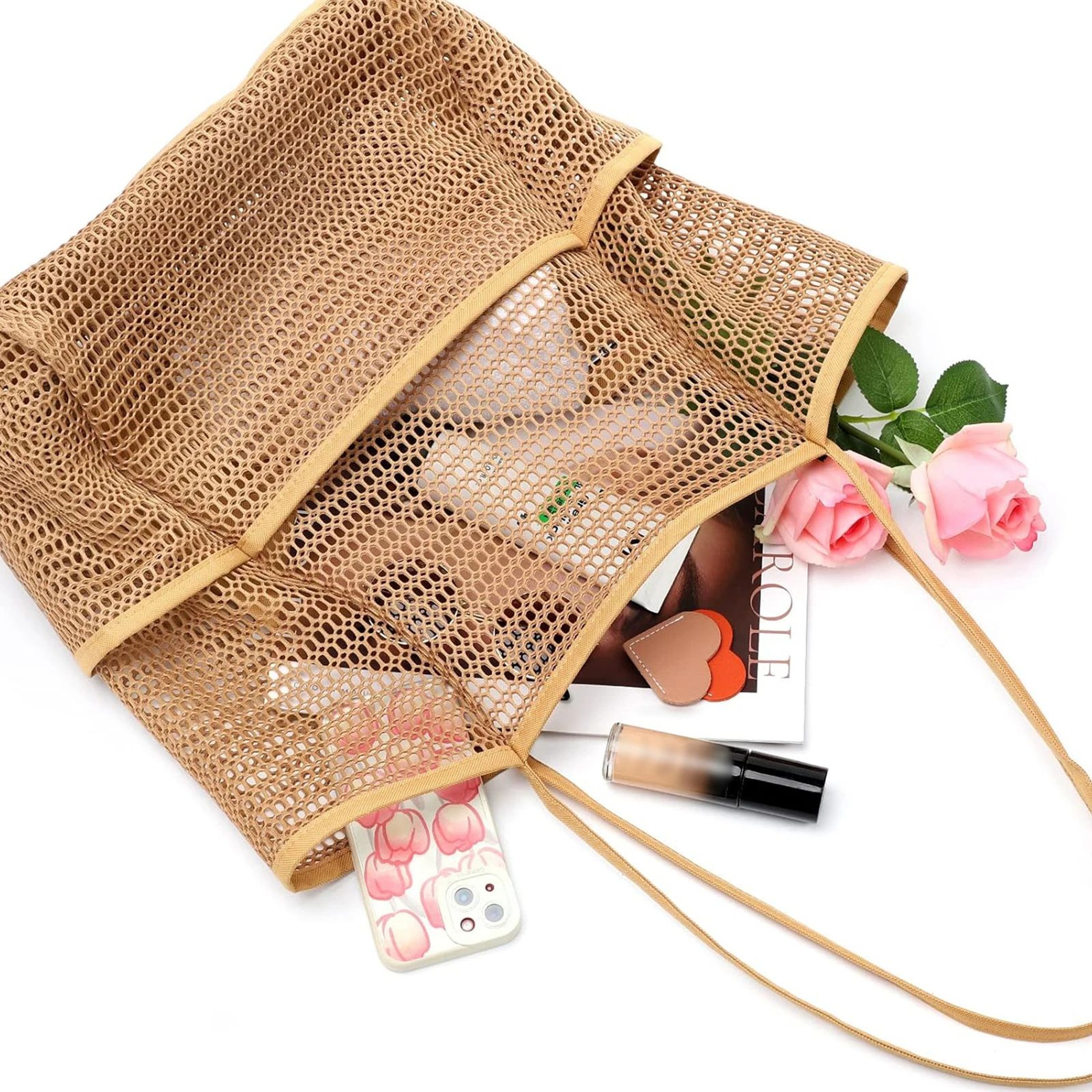 Large Mesh Beach Tote Shoulder Bag 10