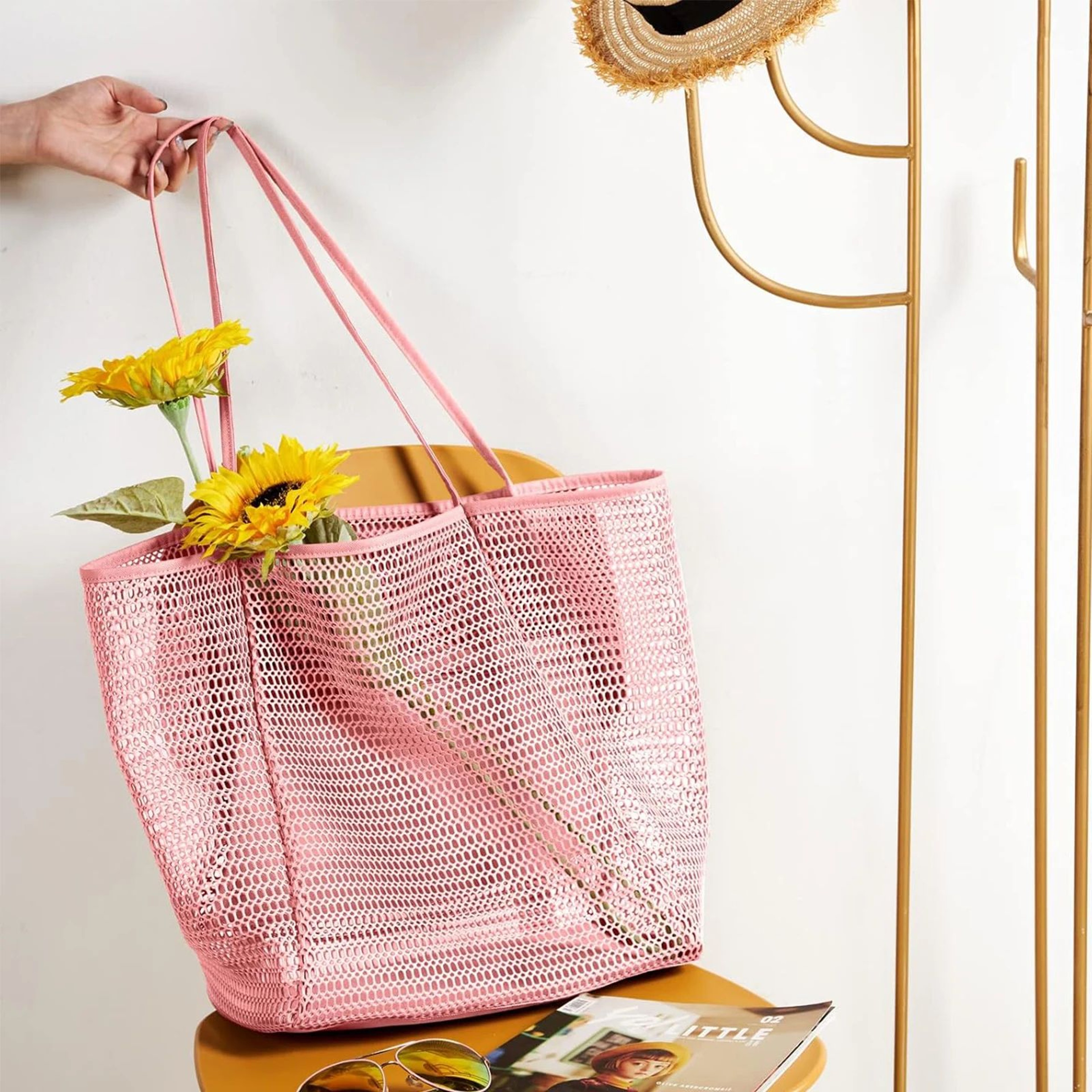 Large Mesh Beach Tote Shoulder Bag 12