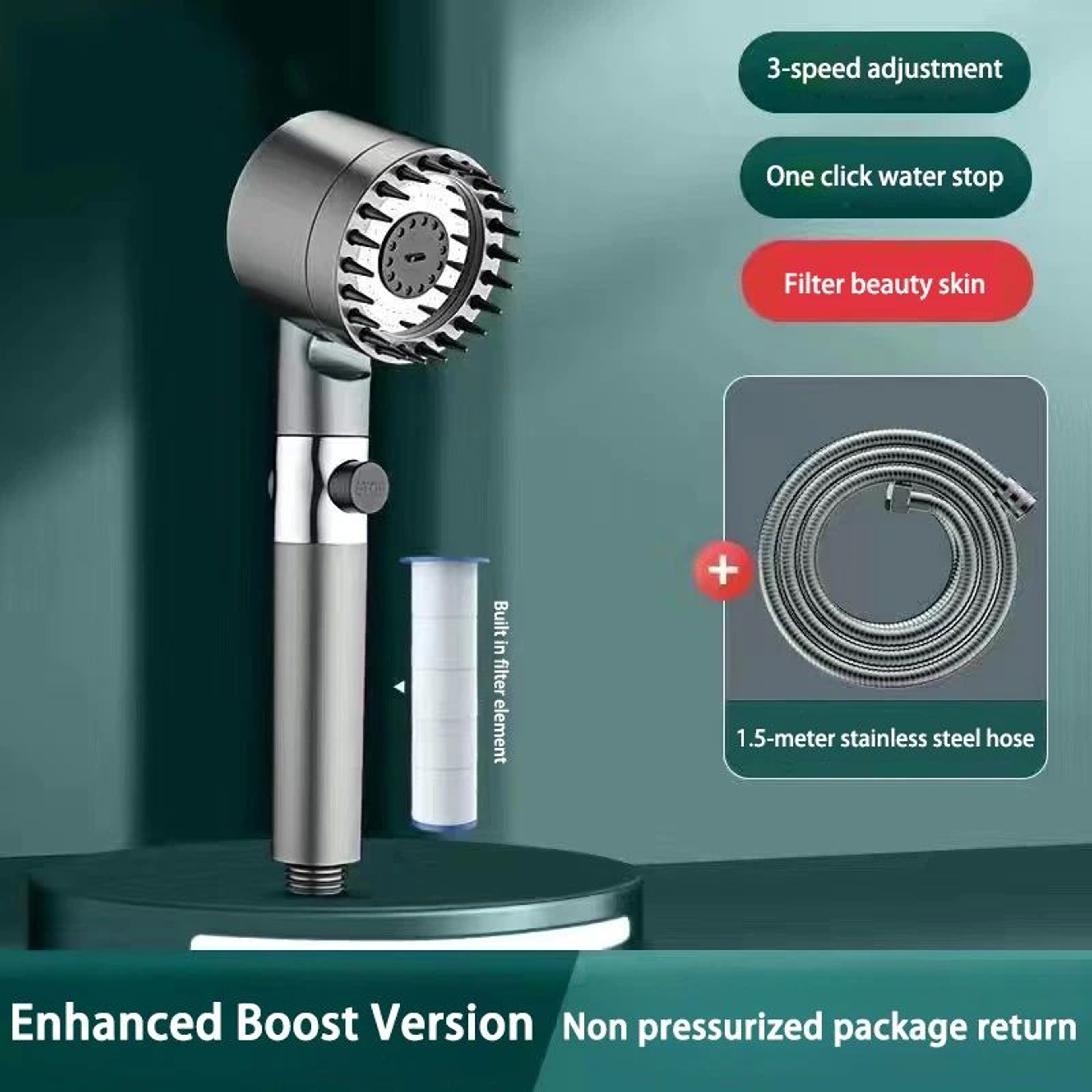 High Pressure Shower Head With Massage Brush 13