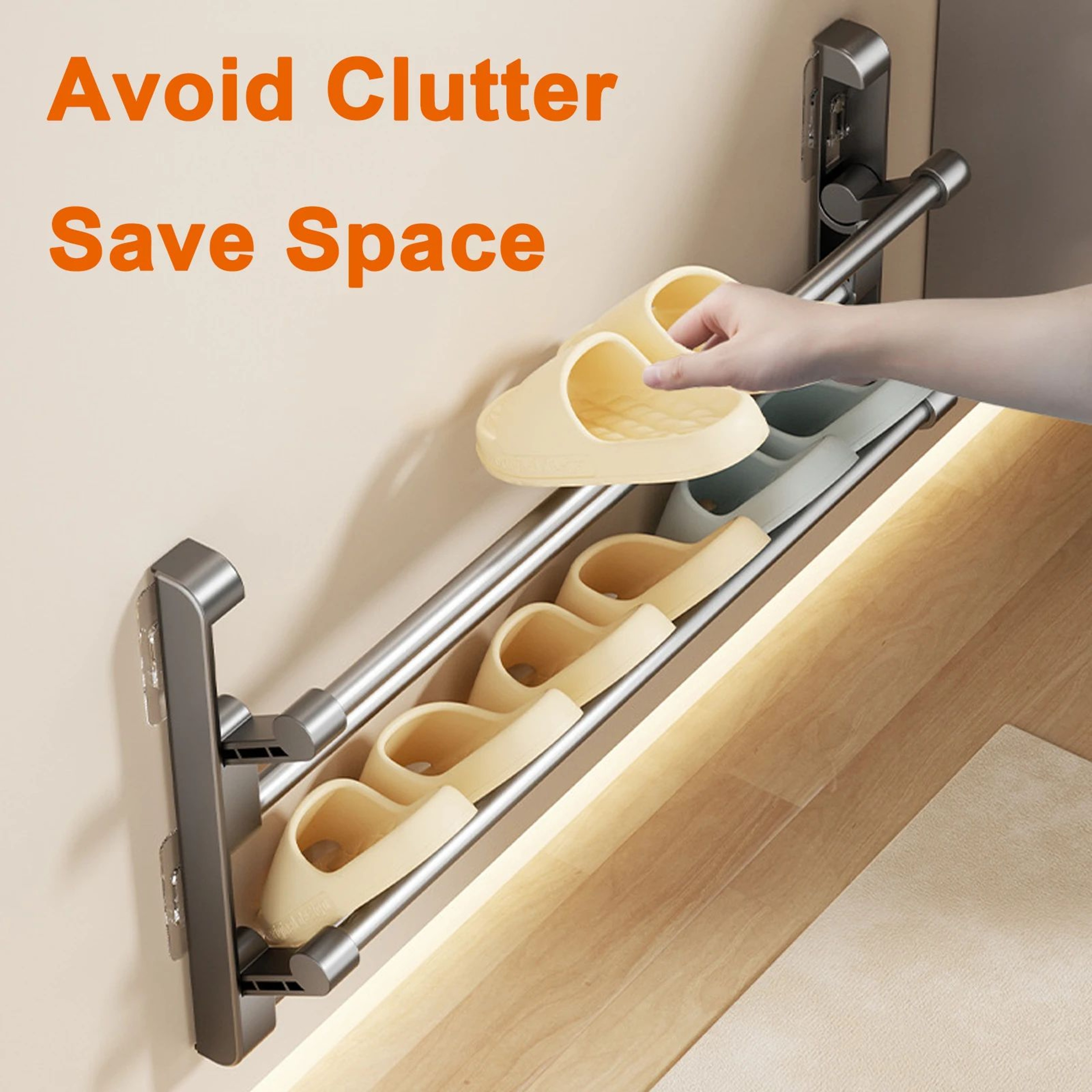 Wall Mounted Slipper Shoe Rack Organizer 2