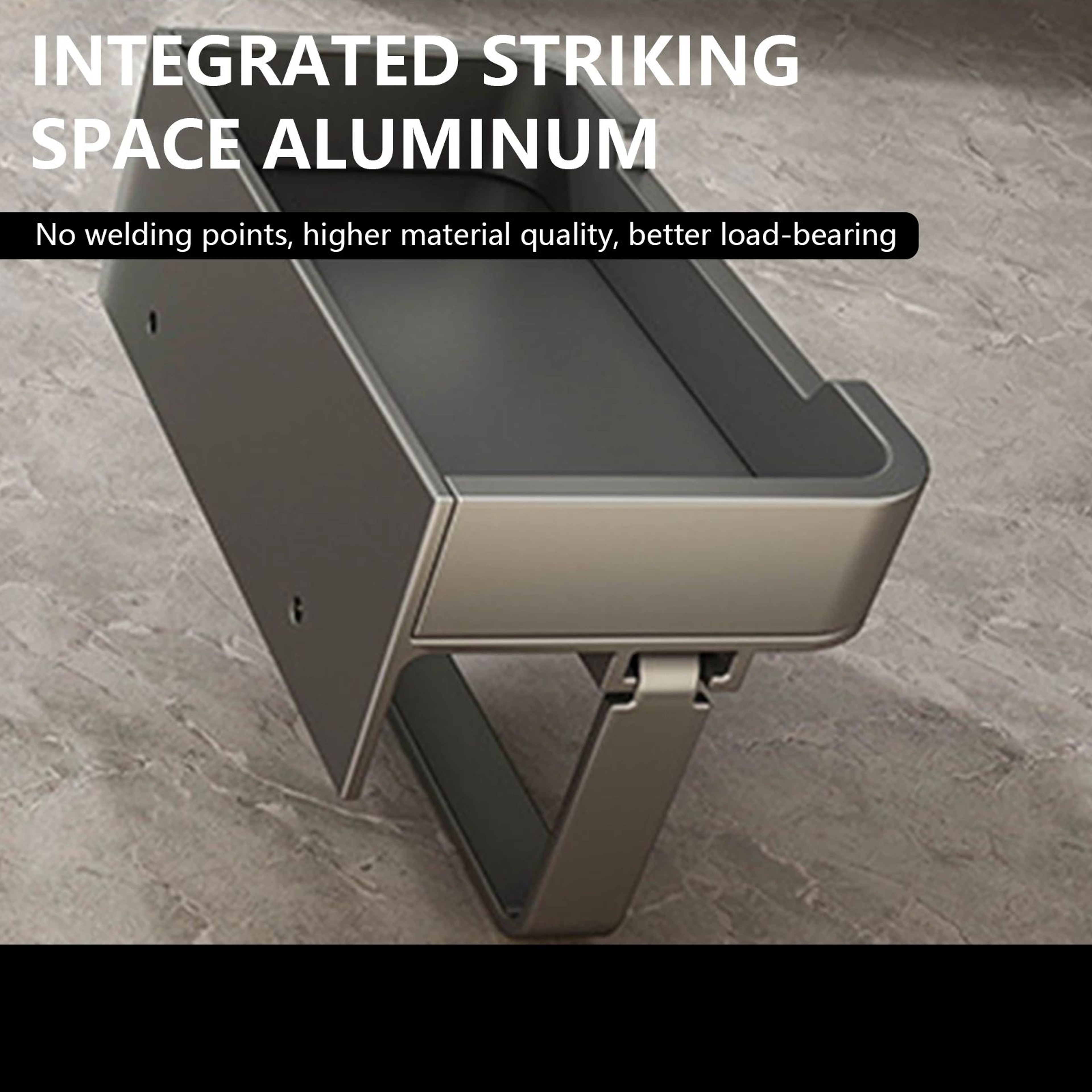 Aluminum Wall Mounted Toilet Paper Holder Shelf 3