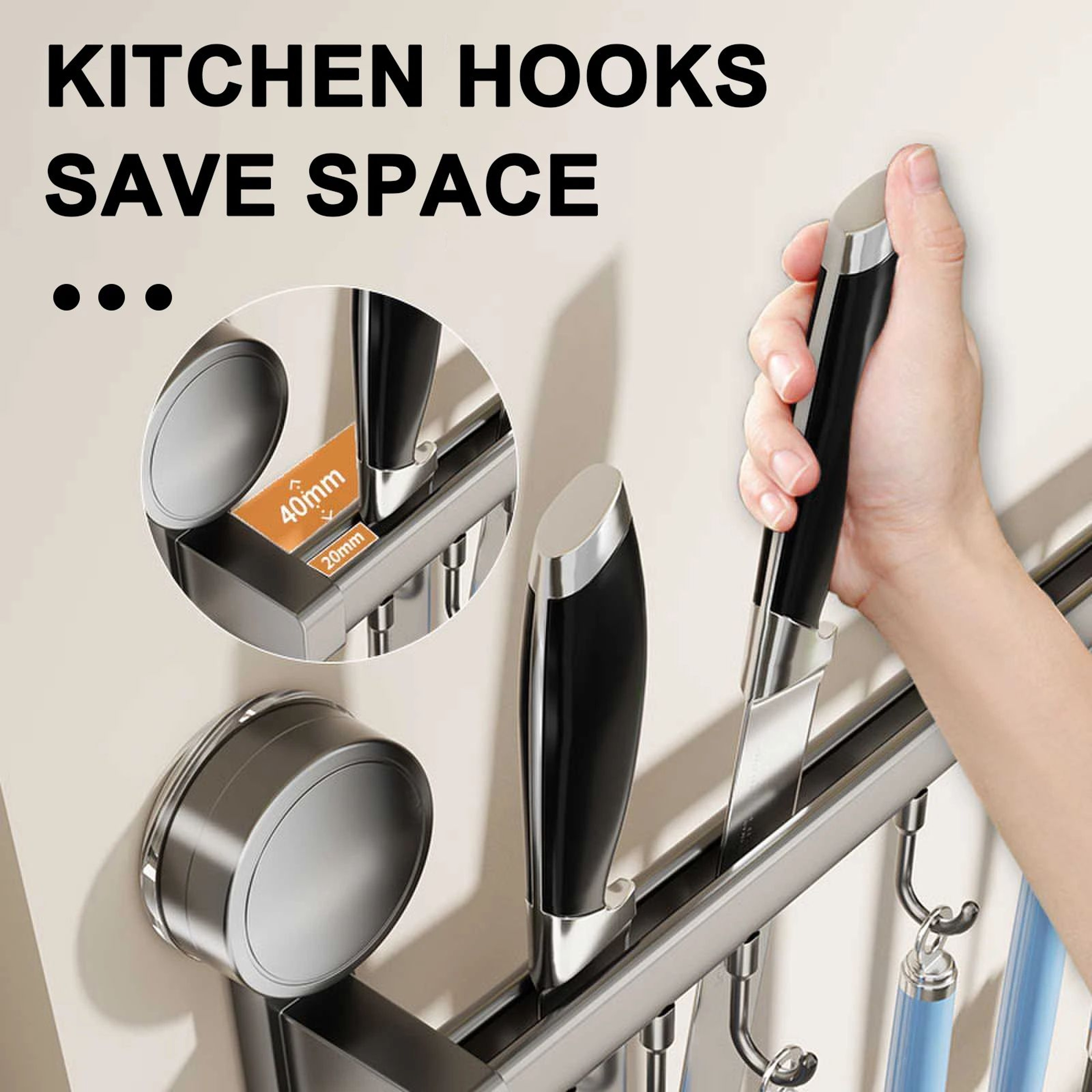 Wall Mounted Kitchen Hook Storage Rack 1