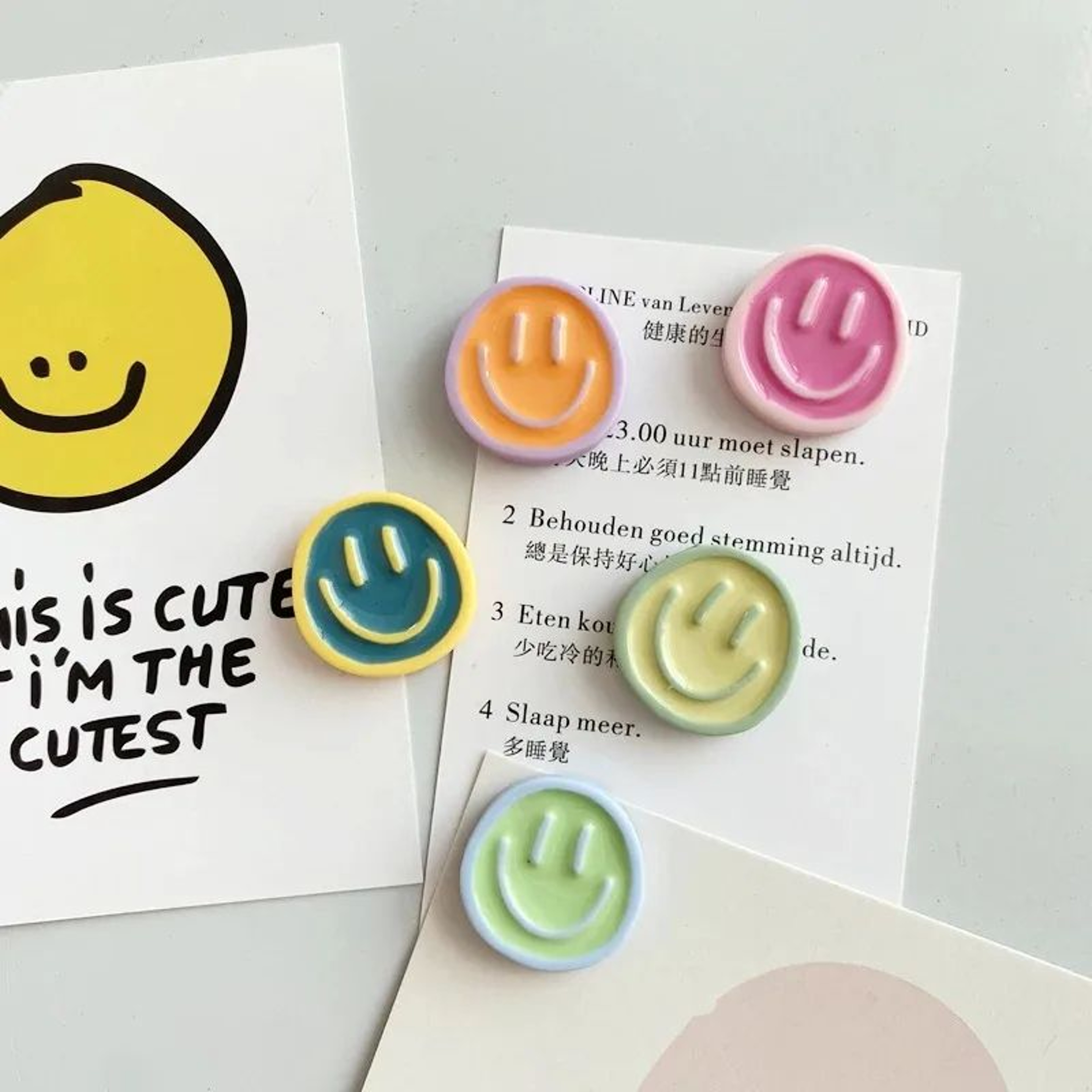 Cartoon Round Fridge Magnet Set 3
