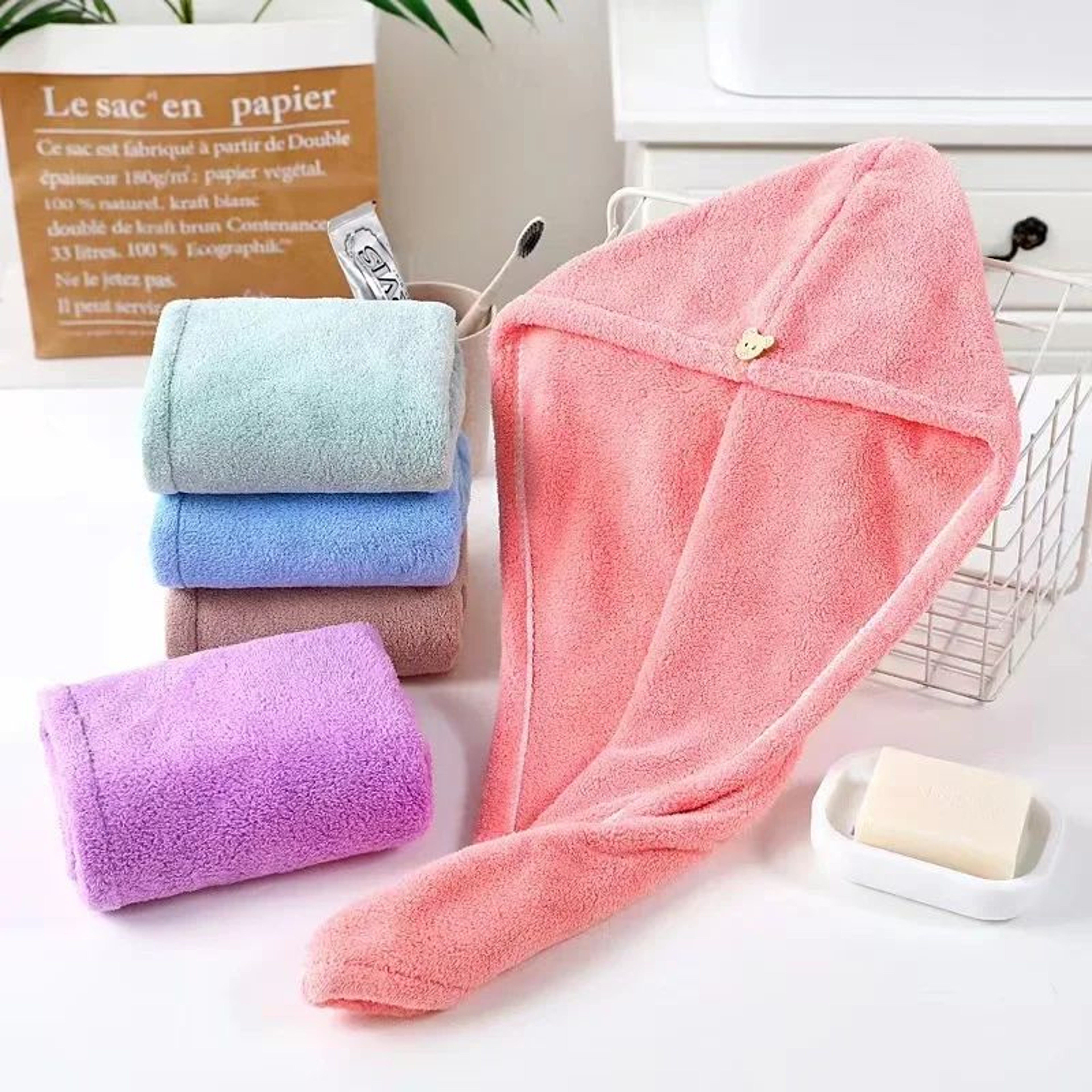 Microfiber Fast Dry Hair Wrap Towel 0