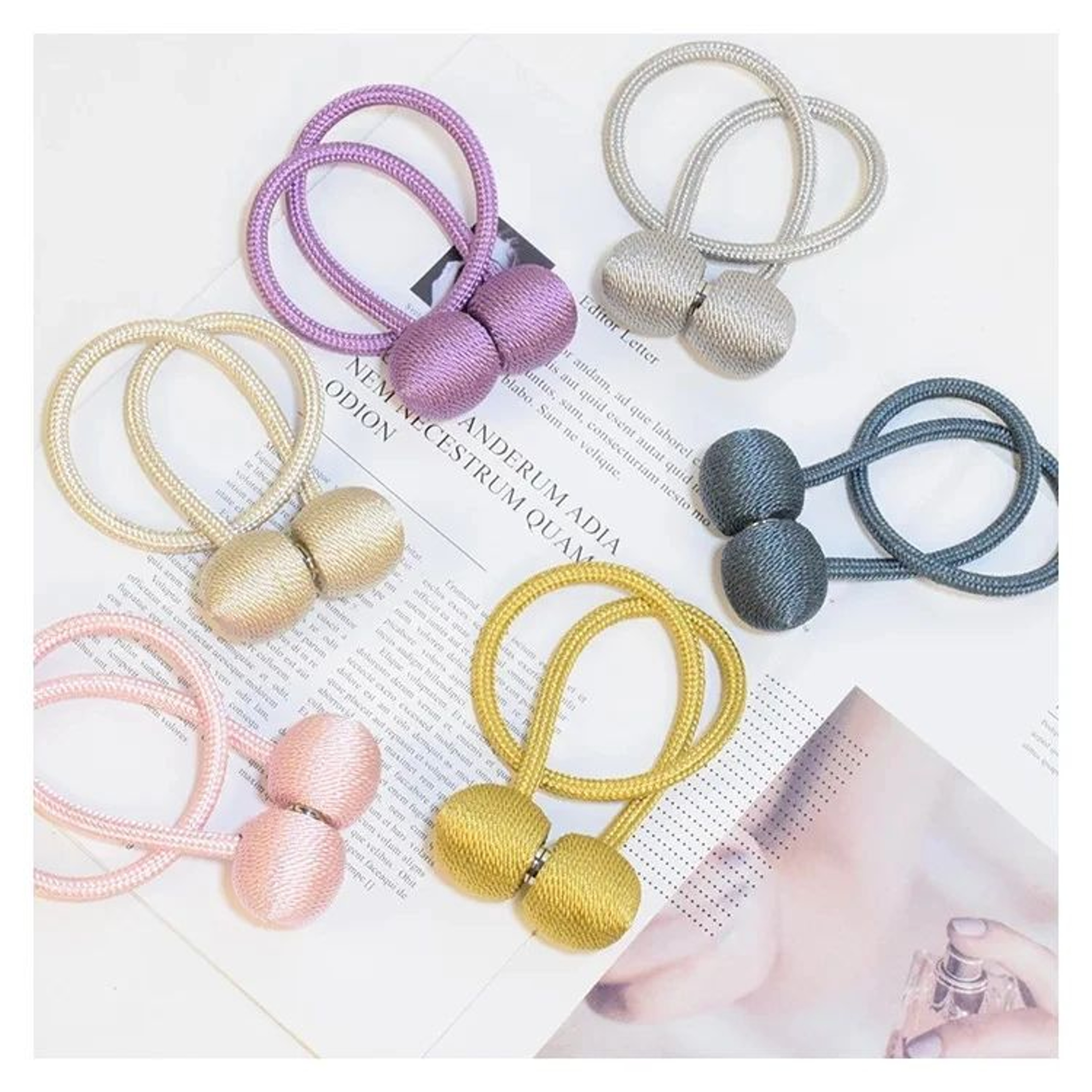 Magnetic Curtain Tieback Rope Set Gray 7