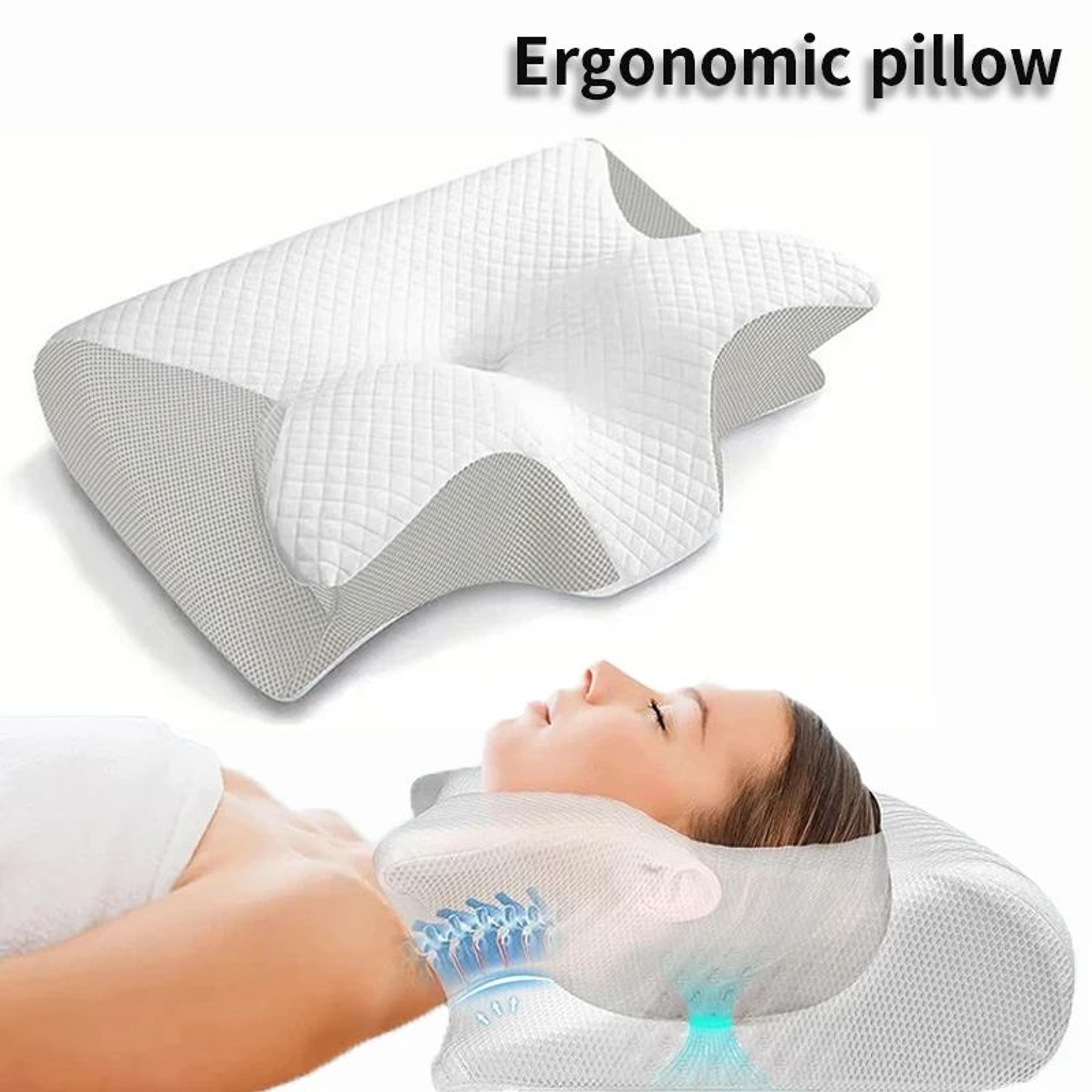 2 In 1 Ergonomic Memory Foam Neck Pillow 0