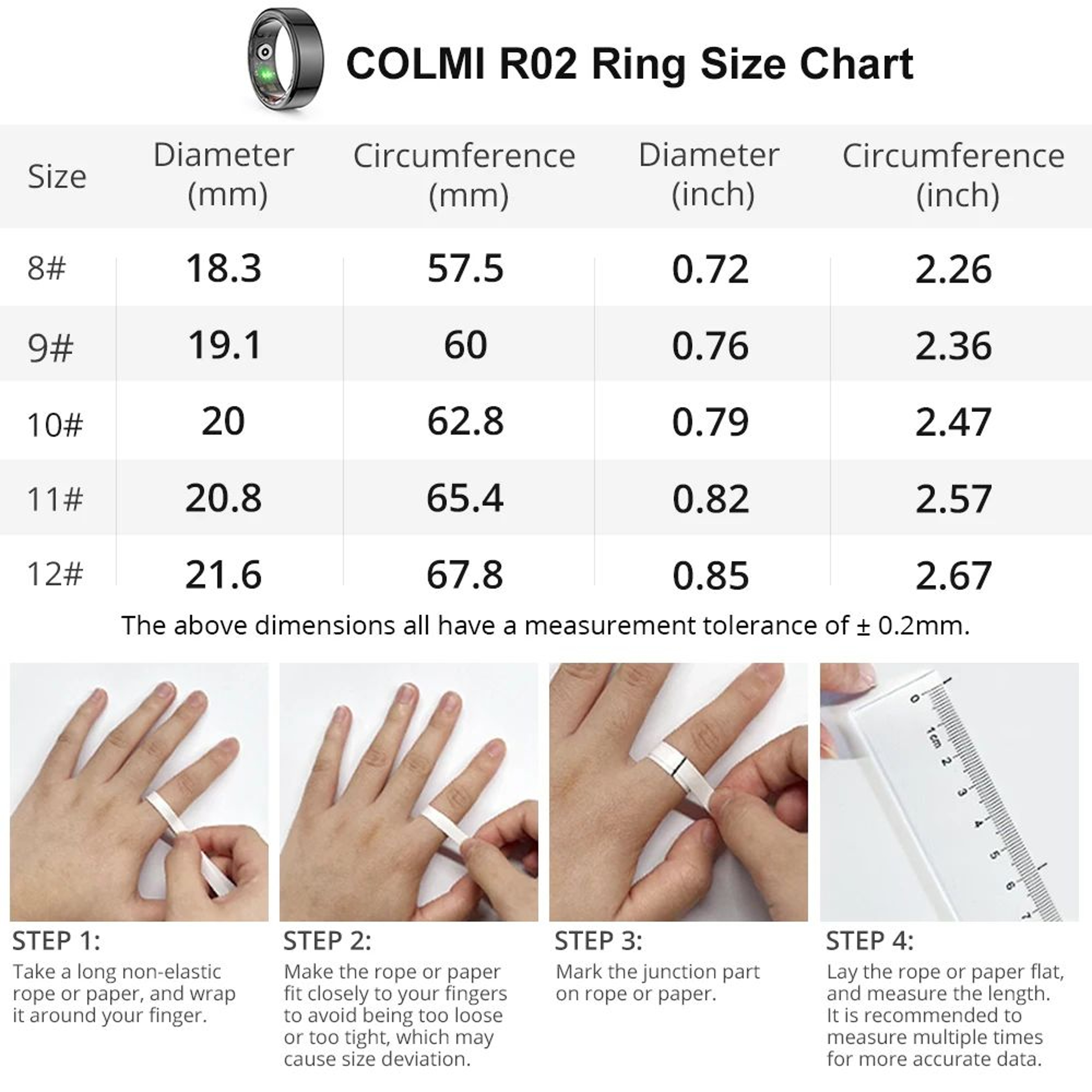 COLMI R02 Smart Health Ring With Charging Case 11